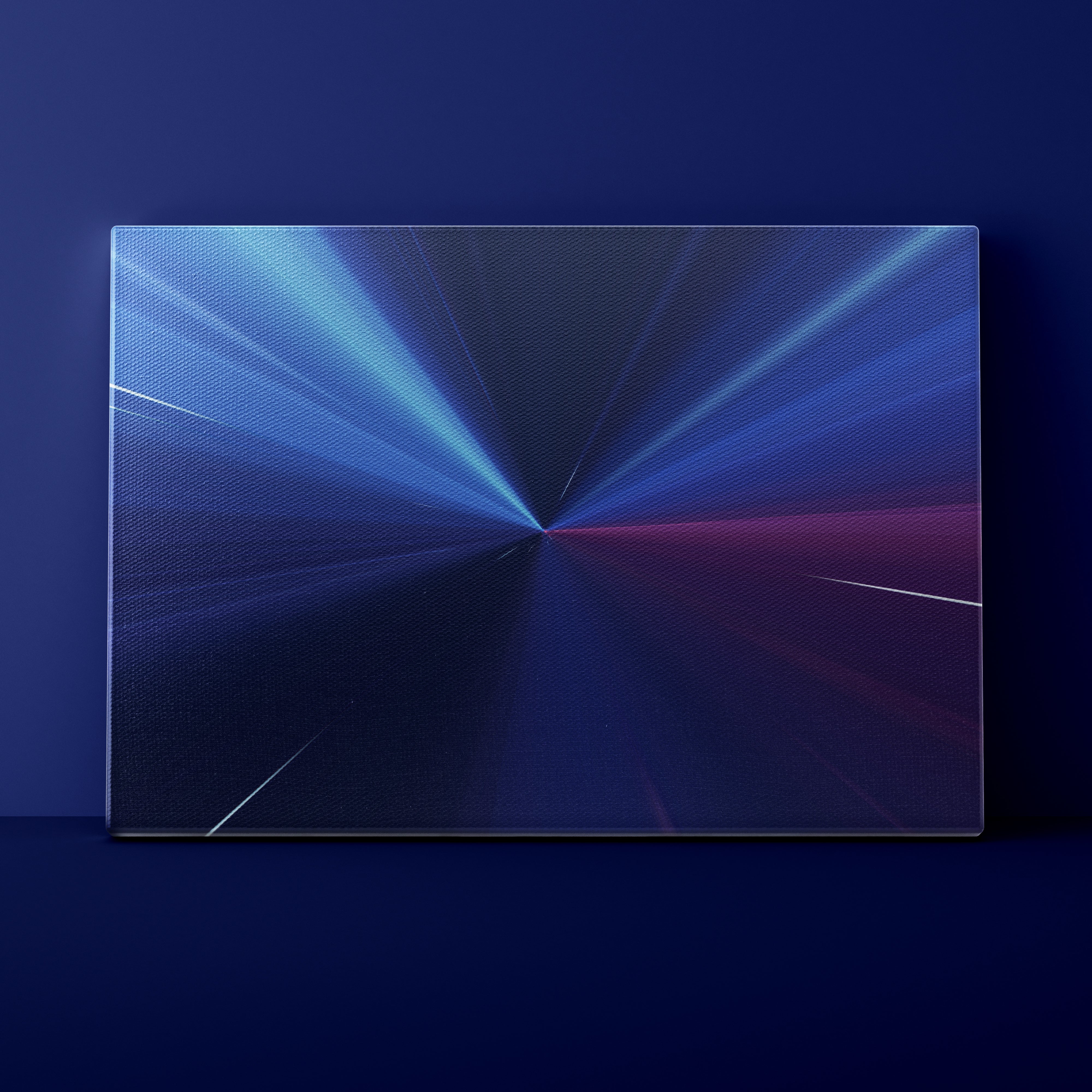 Abstract blue and purple design on a dark blue background