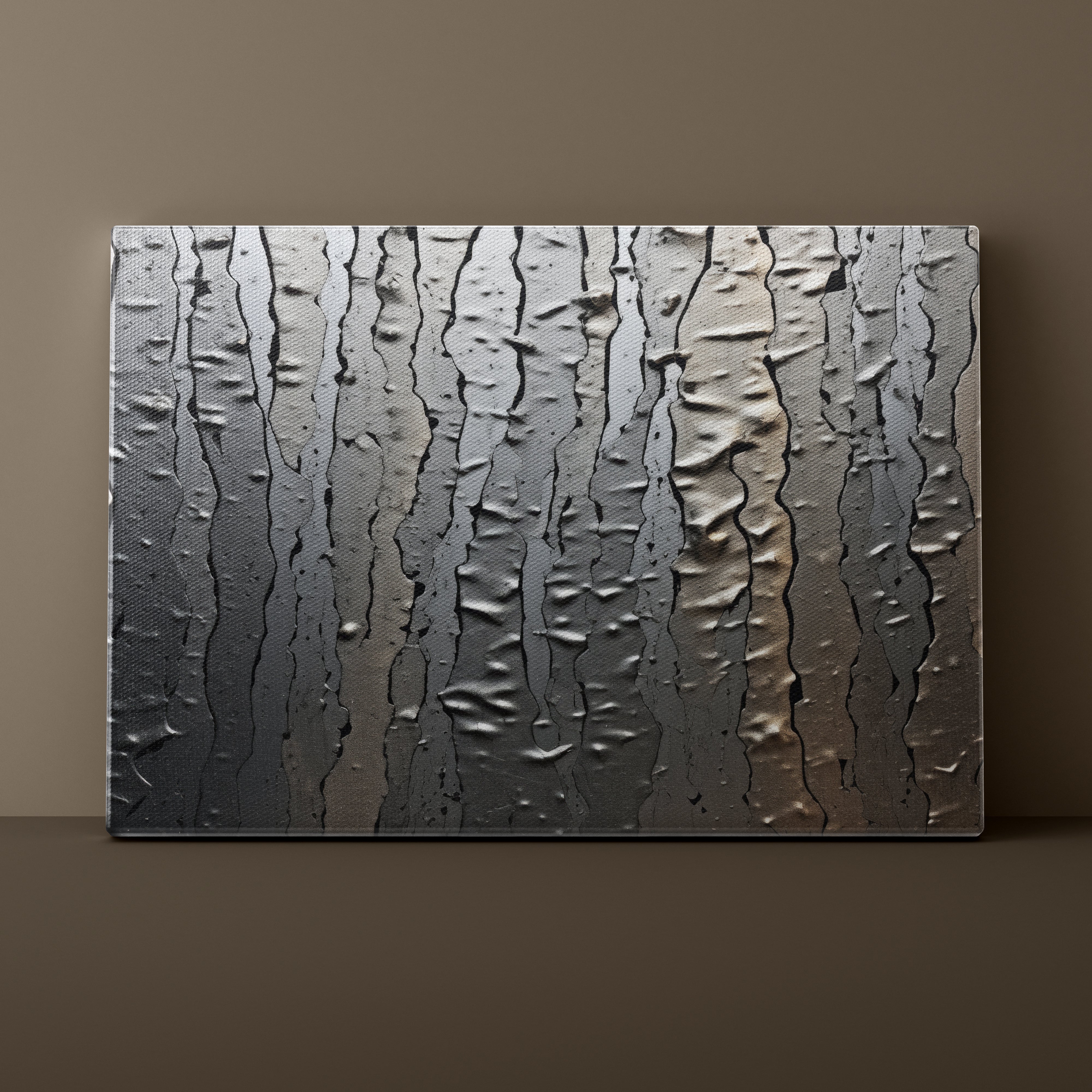 Textured wall panel on a brown background