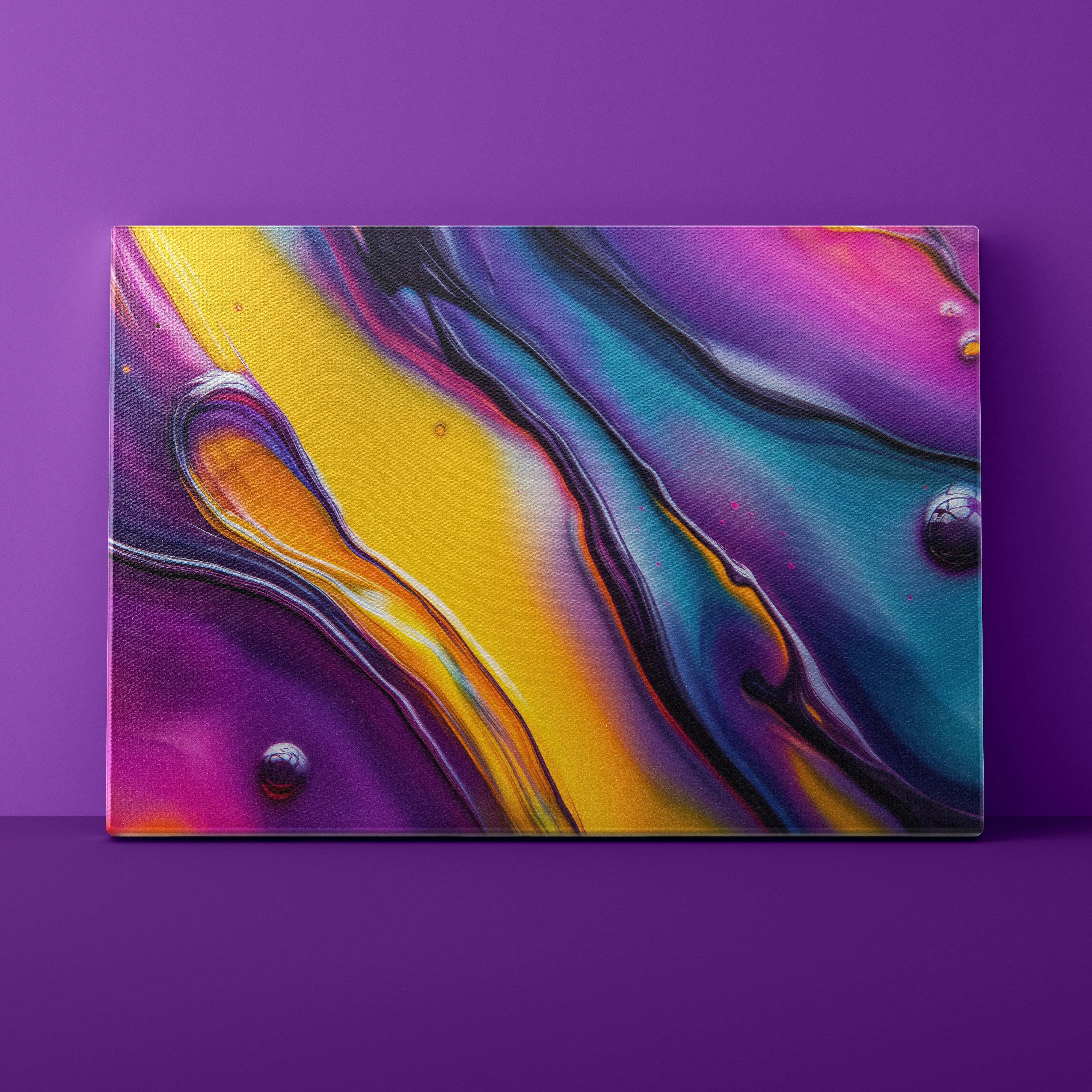 Abstract colorful painting on a purple background