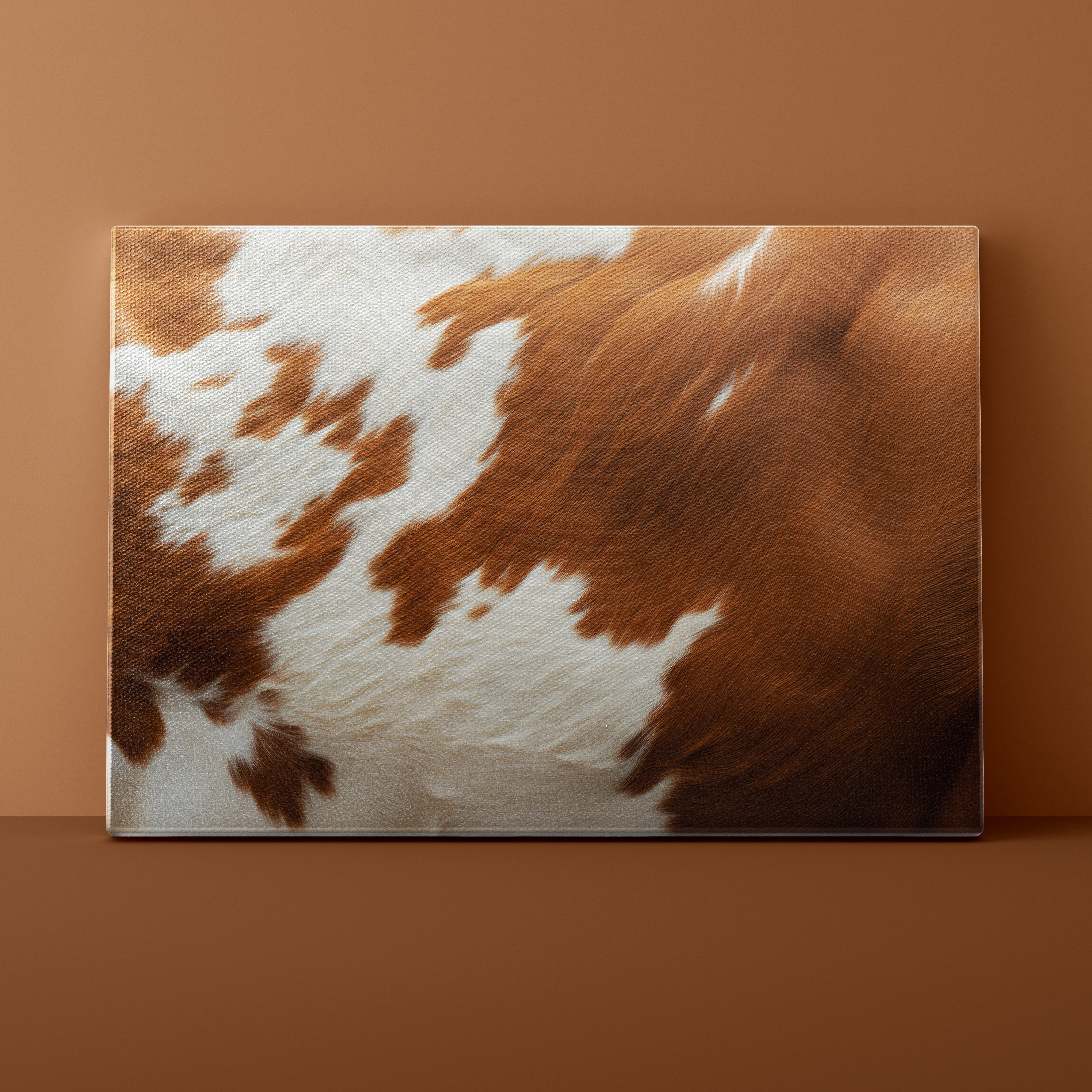 Canvas print of a brown and white abstract pattern on a brown background