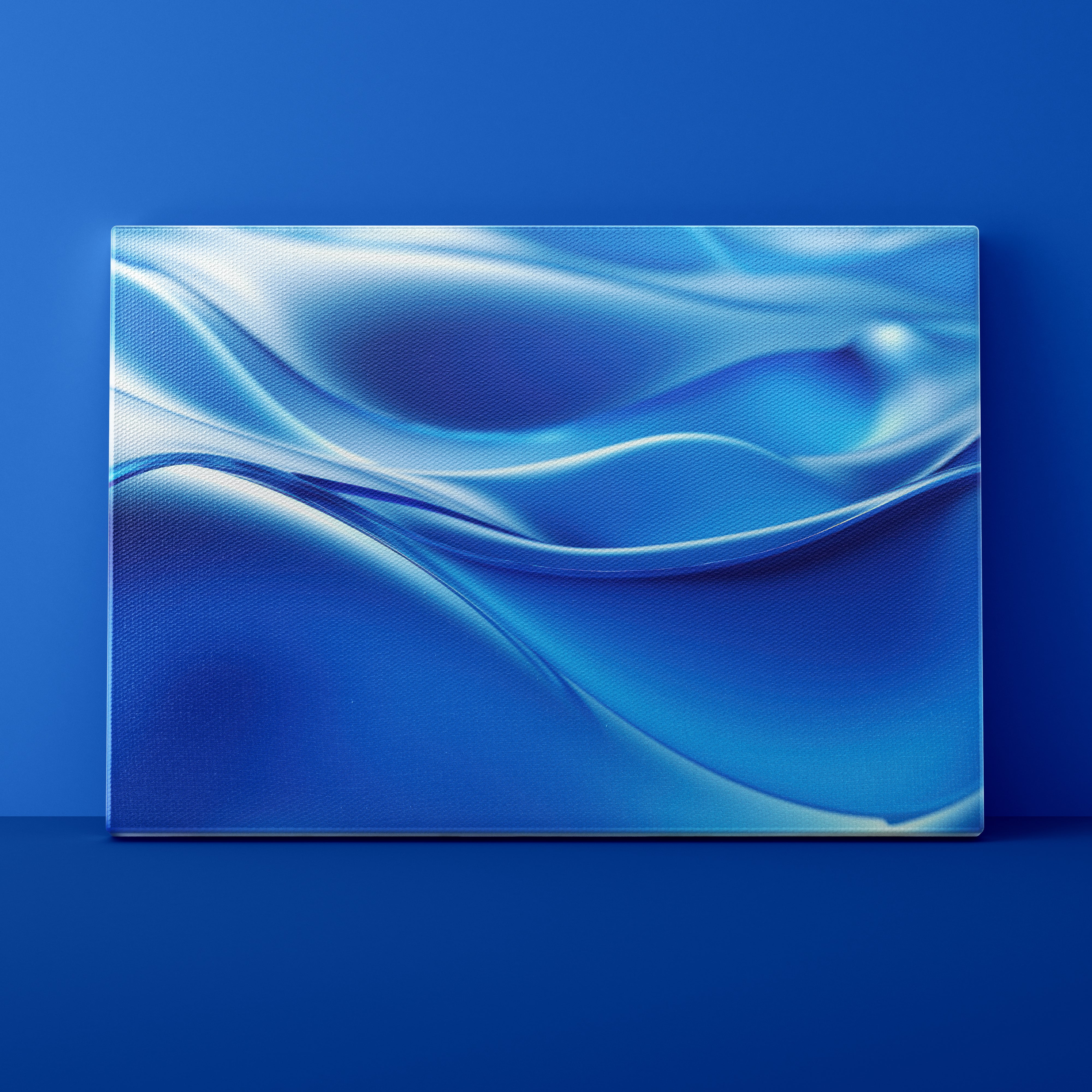 Abstract blue wave design on a blue background
