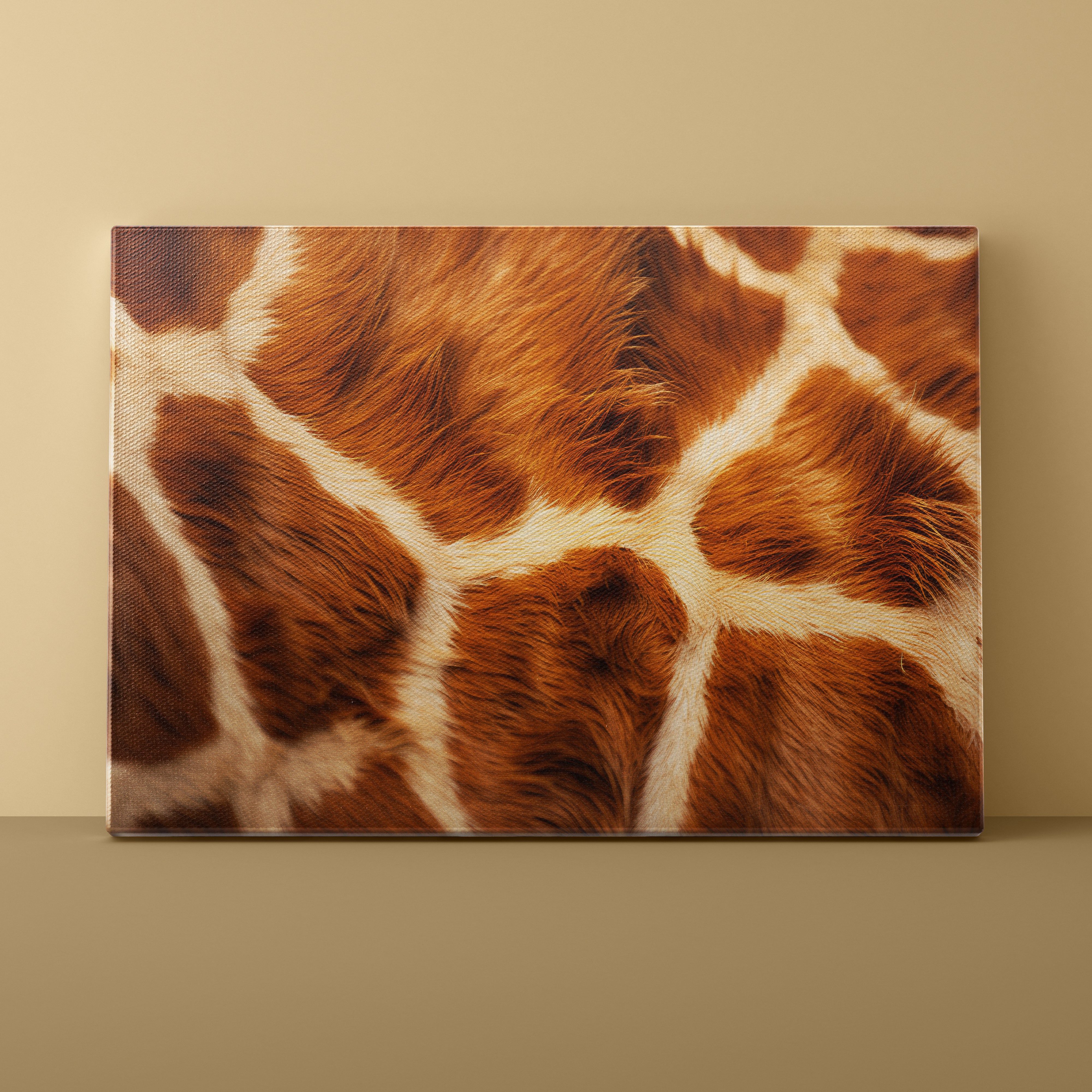 Close-up of a giraffe pattern on a beige background