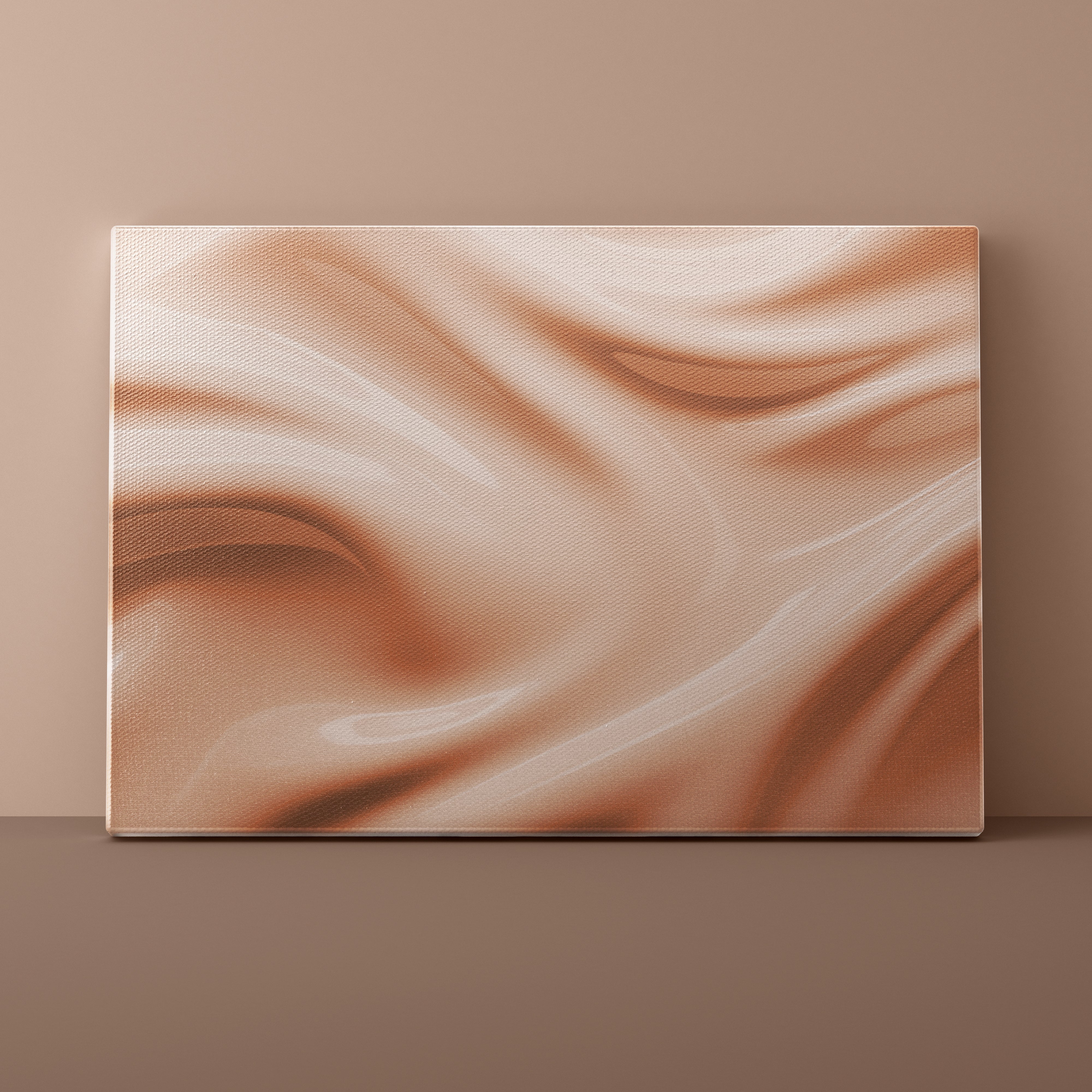 Abstract painting with wavy patterns on a beige background