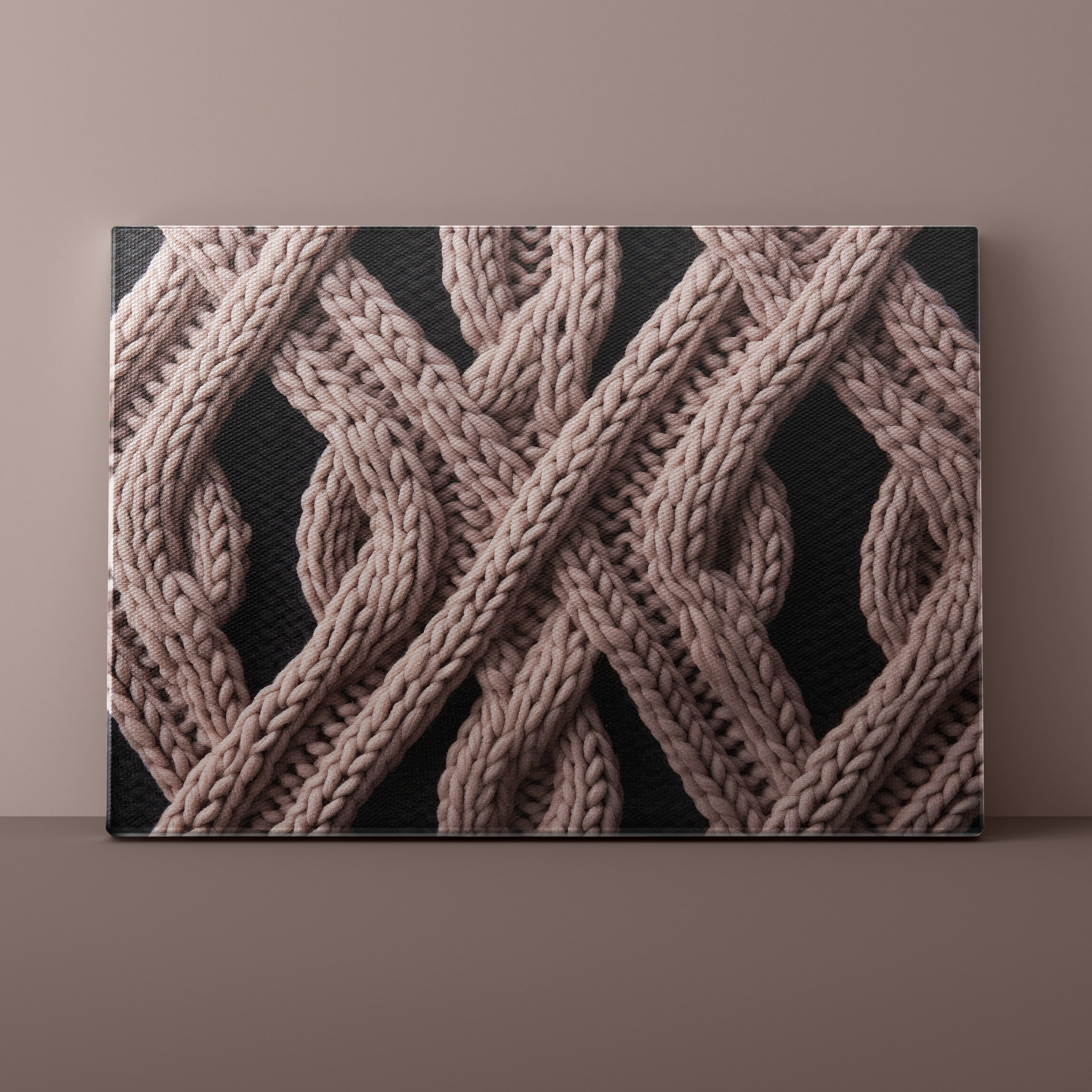 Textured fabric with braided pattern on a dark background