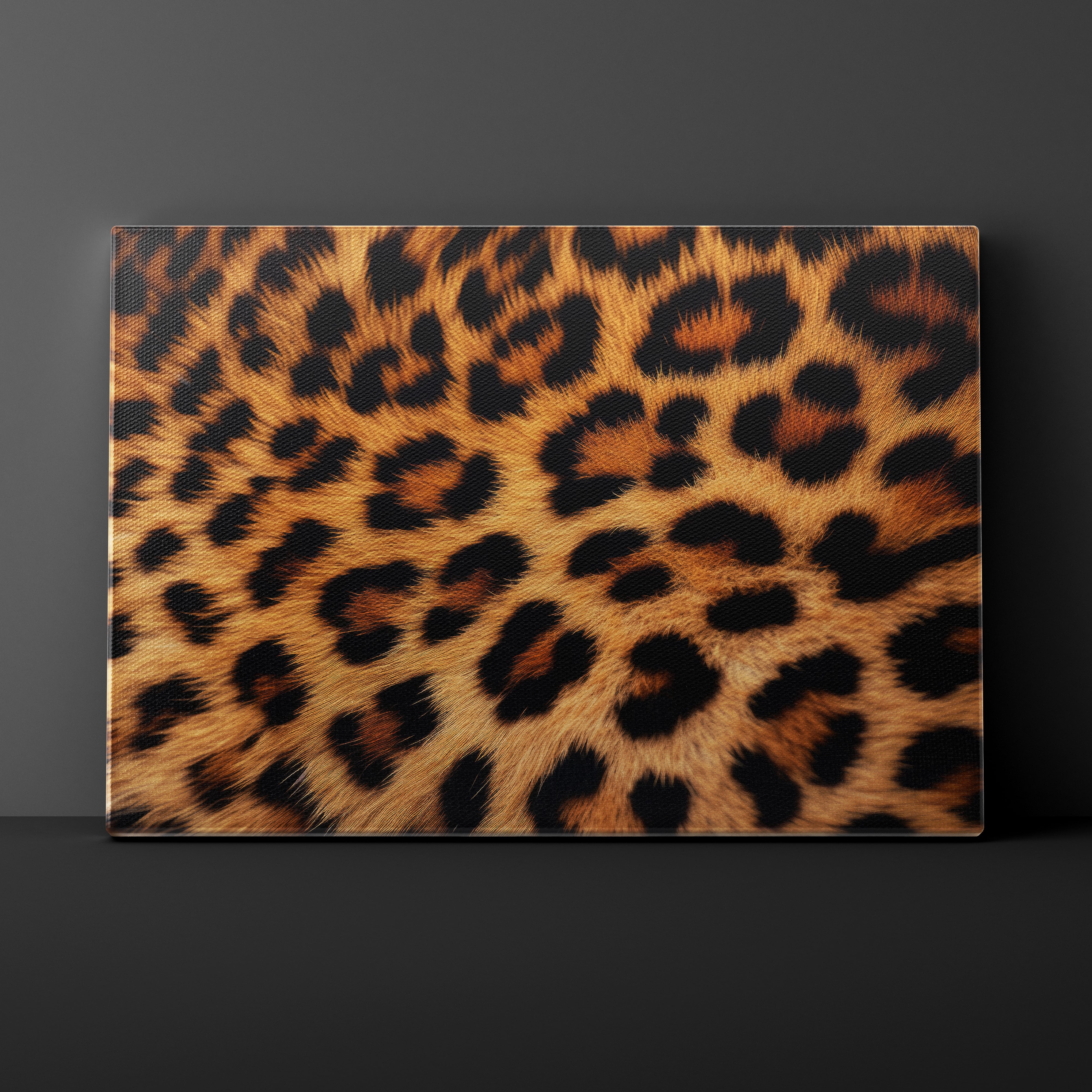 Leopard print pattern on a dark background
