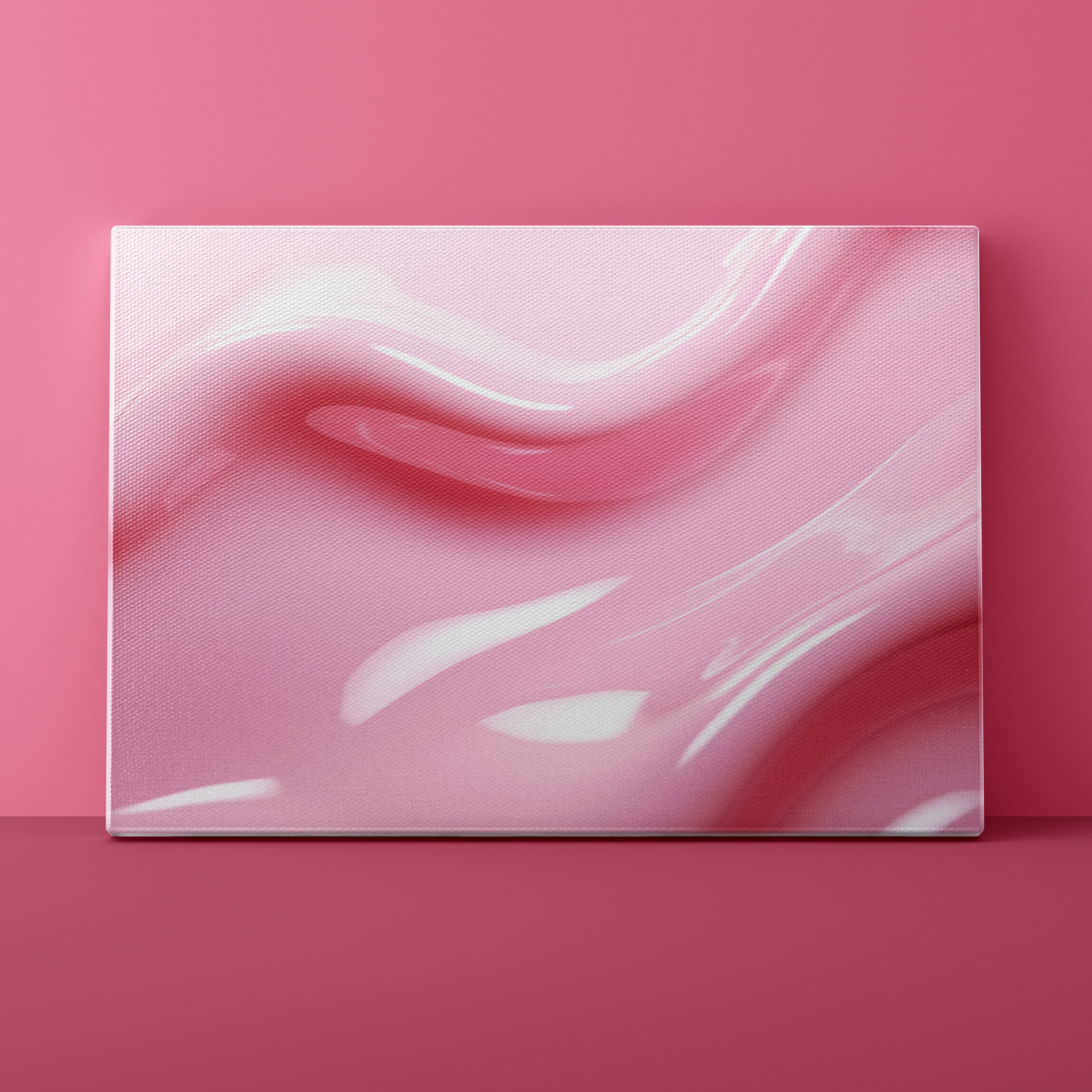 Abstract pink and white painting on a pink background