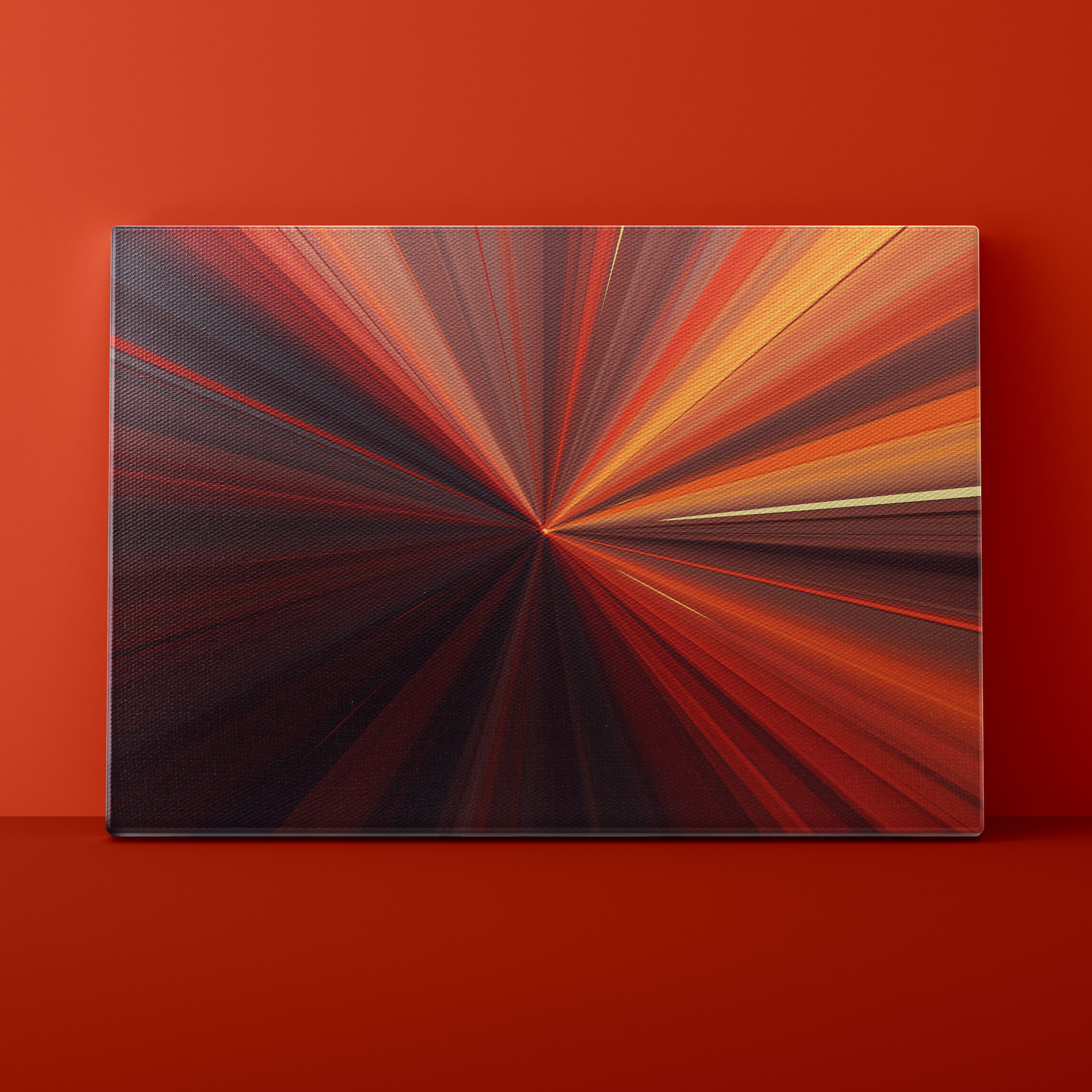 Abstract art piece with orange background