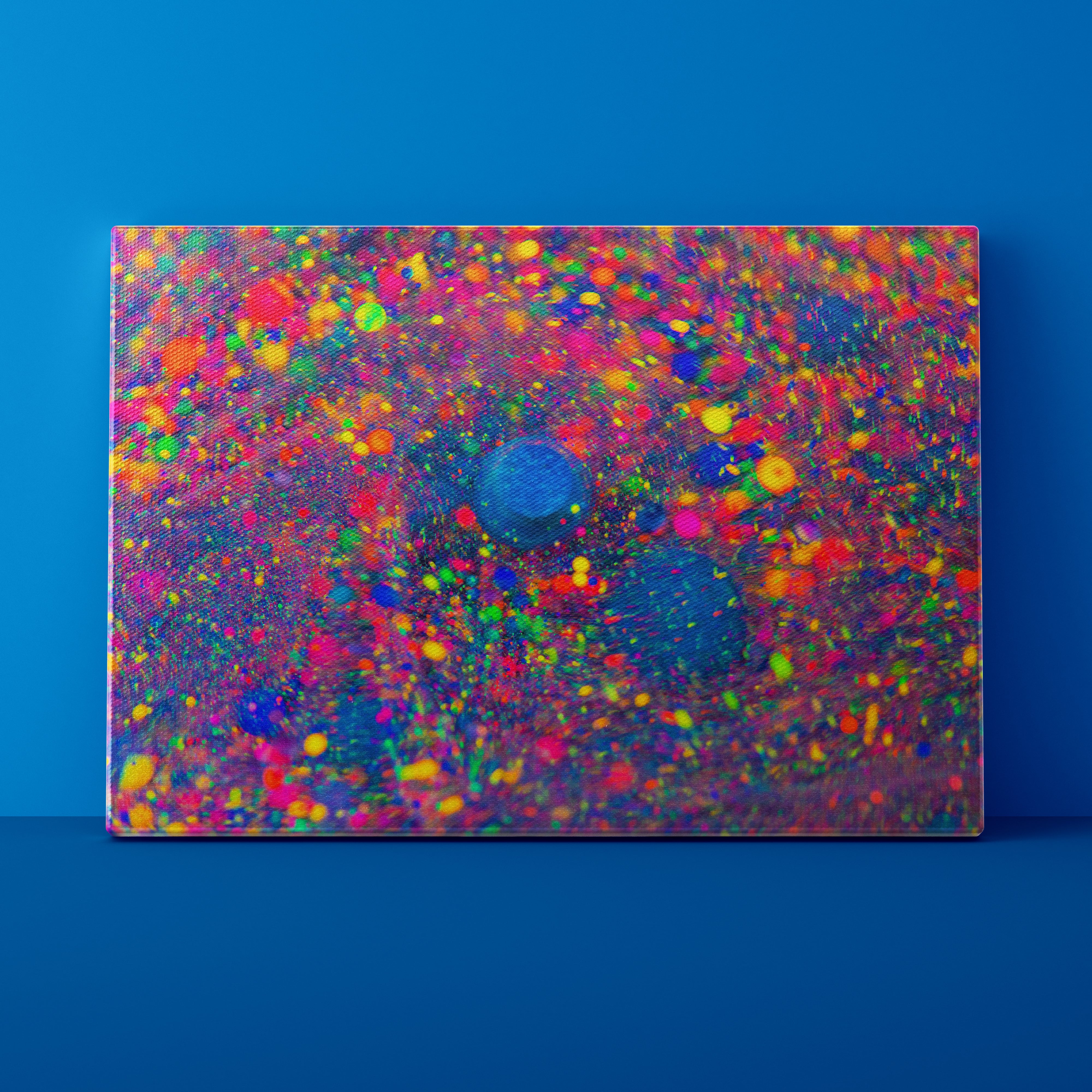 Colorful abstract pattern on a blue background