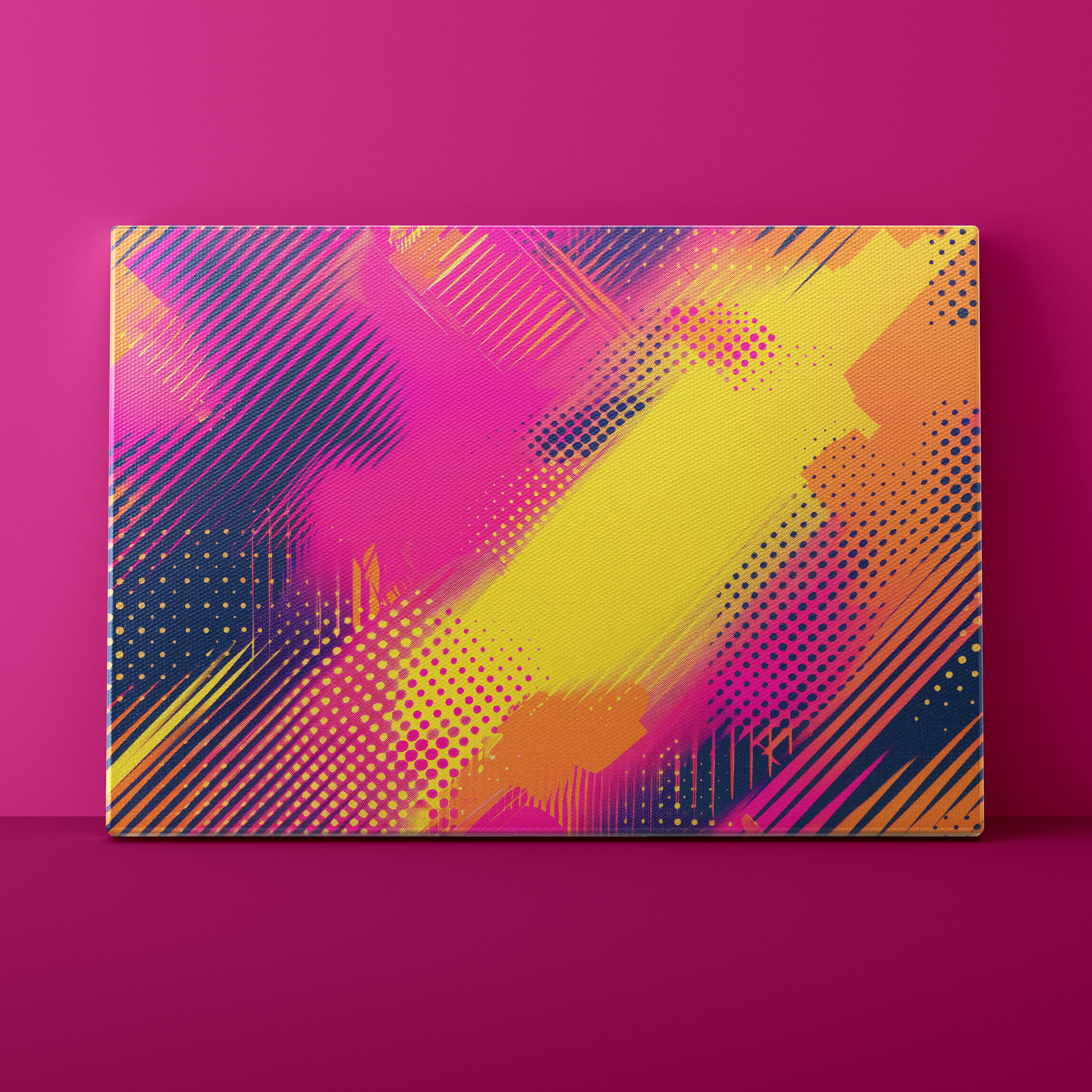 Colorful abstract design on a pink background