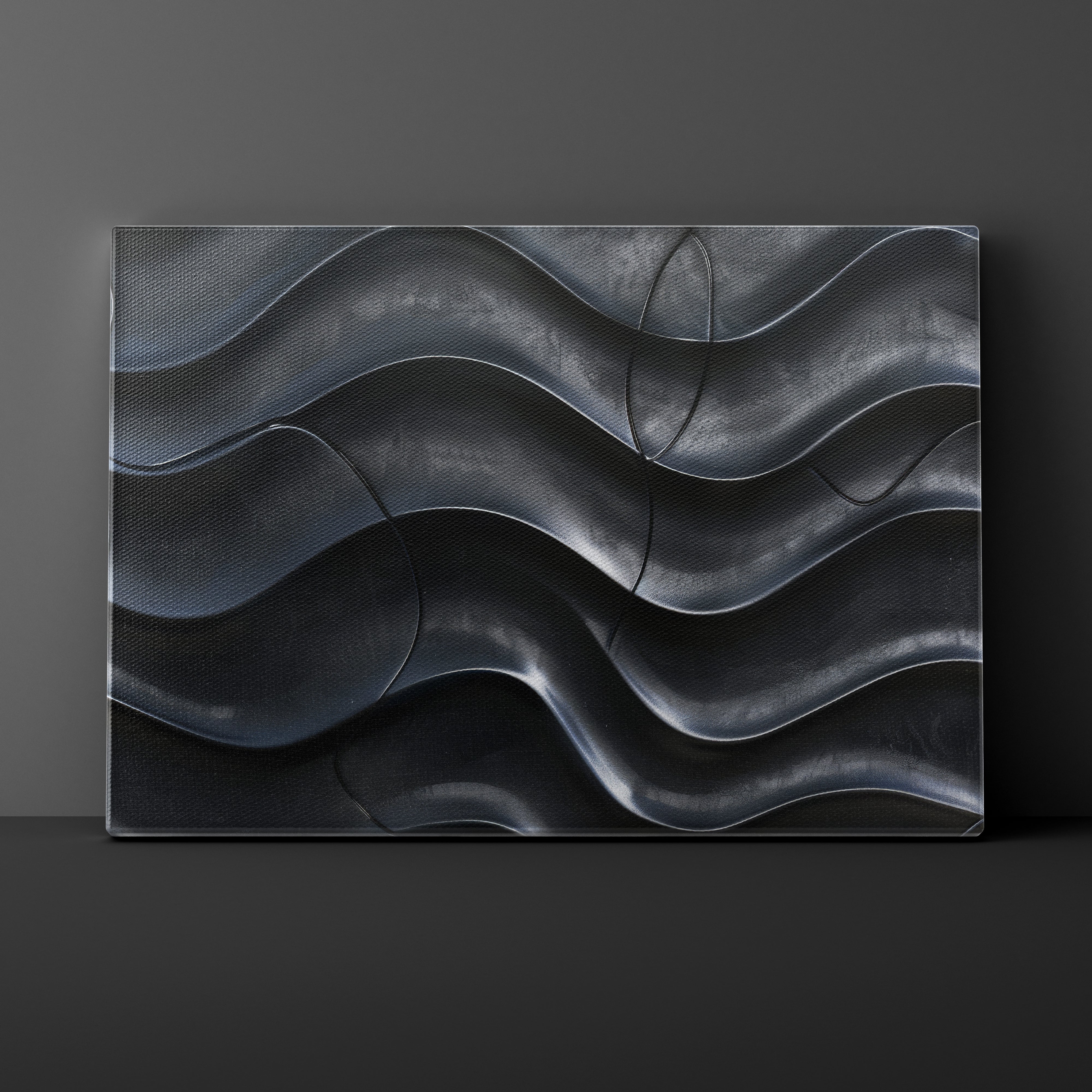 Abstract wavy pattern on a dark gray background