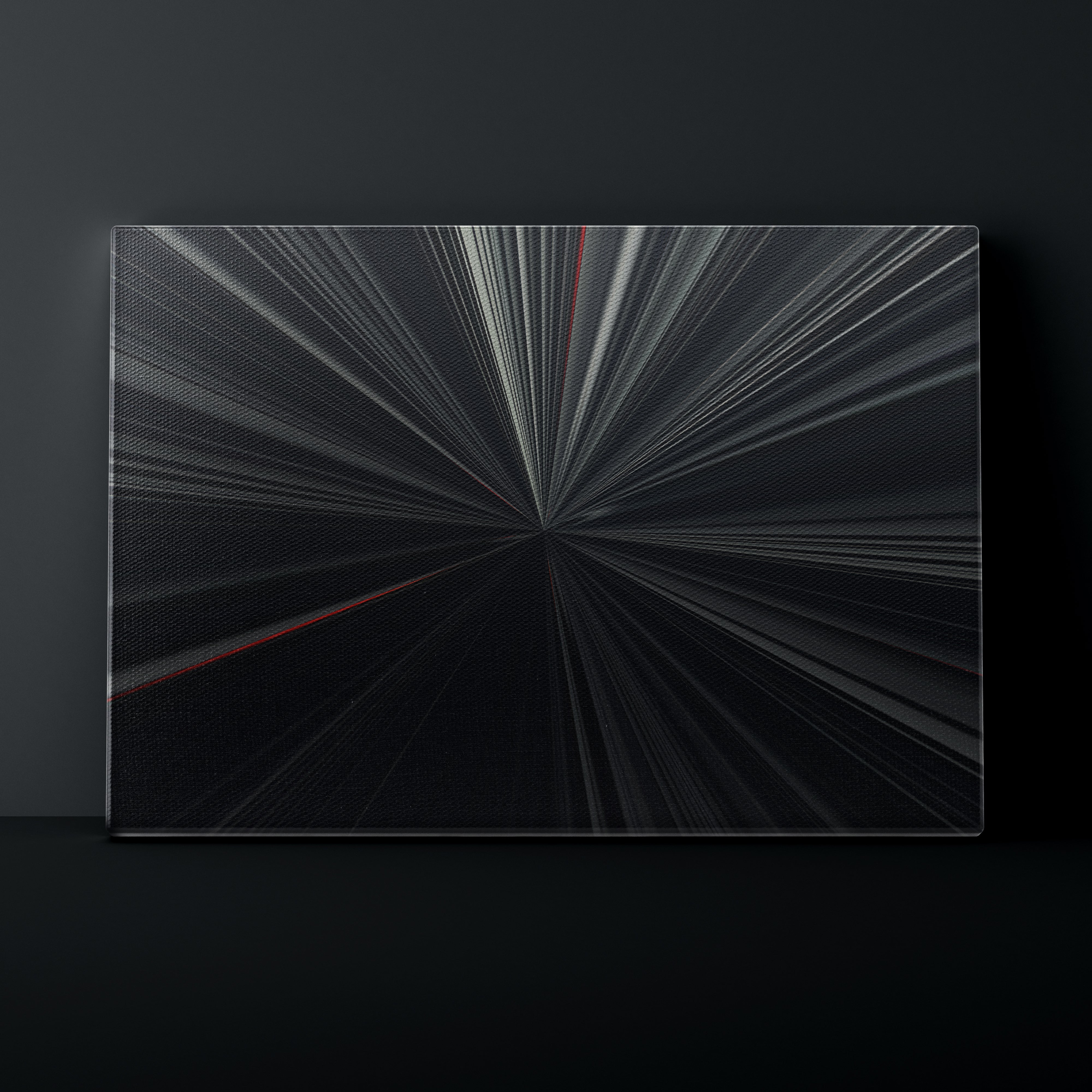 Abstract black and white design on a dark background