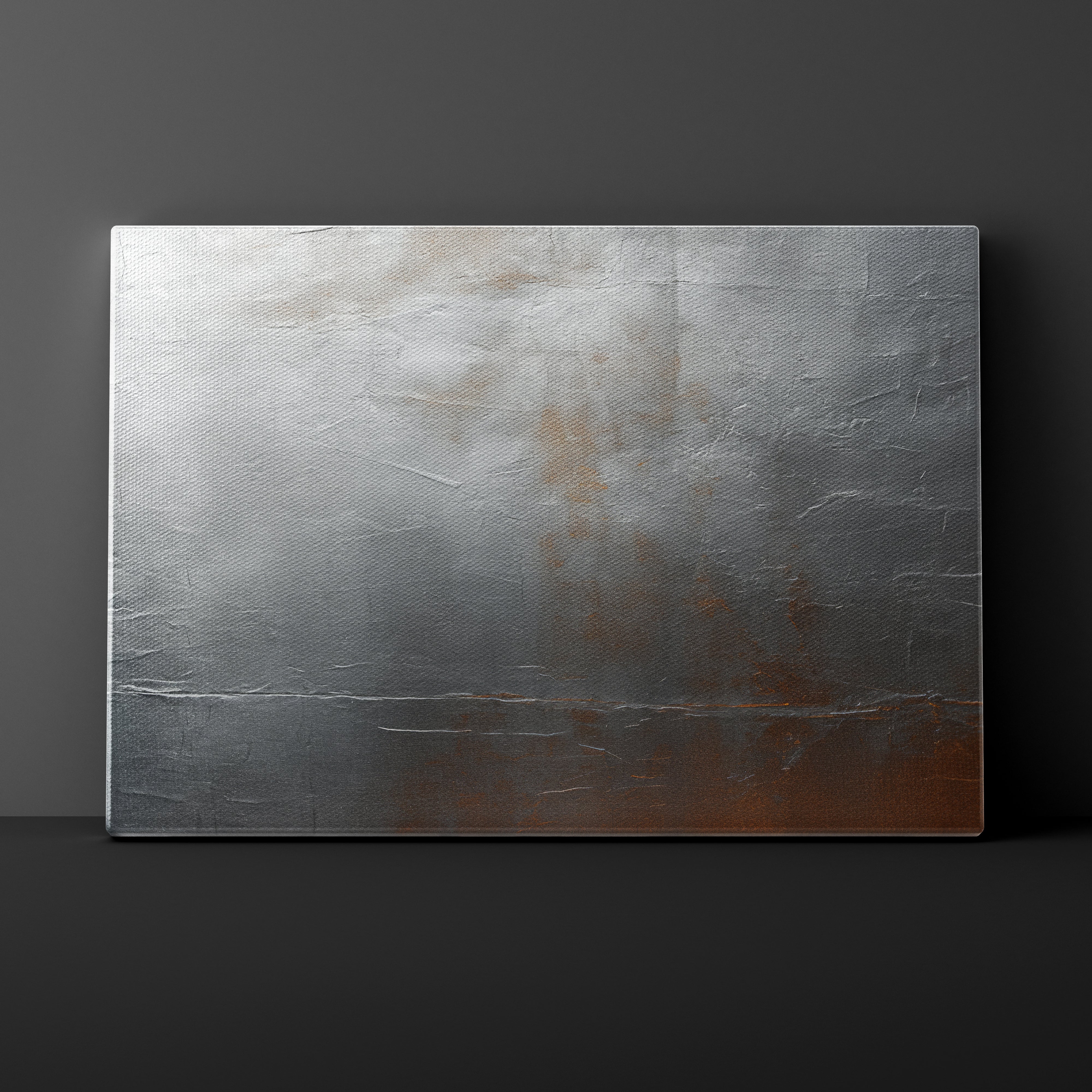 Metallic surface with textured pattern on a dark background