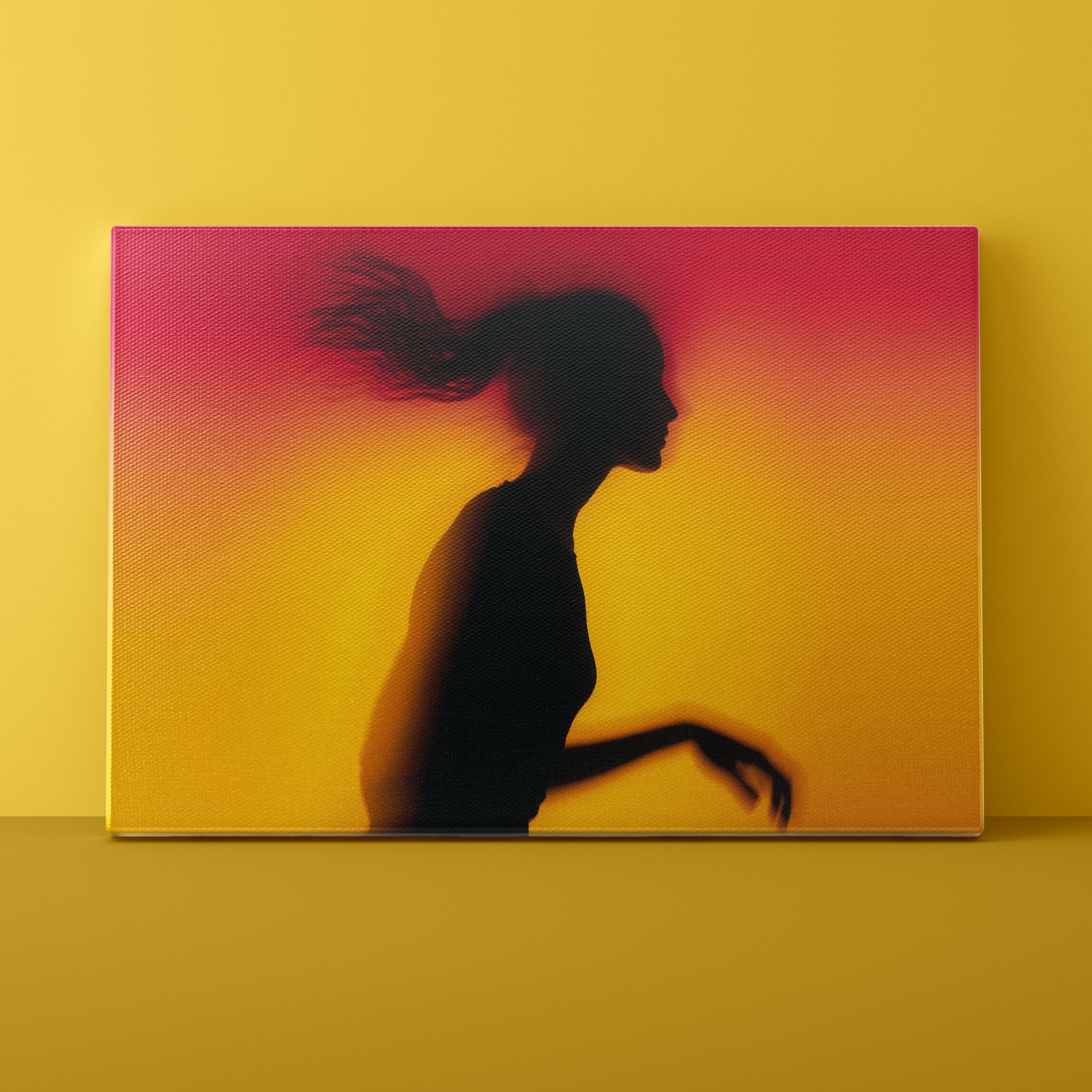 Canvas print of a silhouette against a gradient background