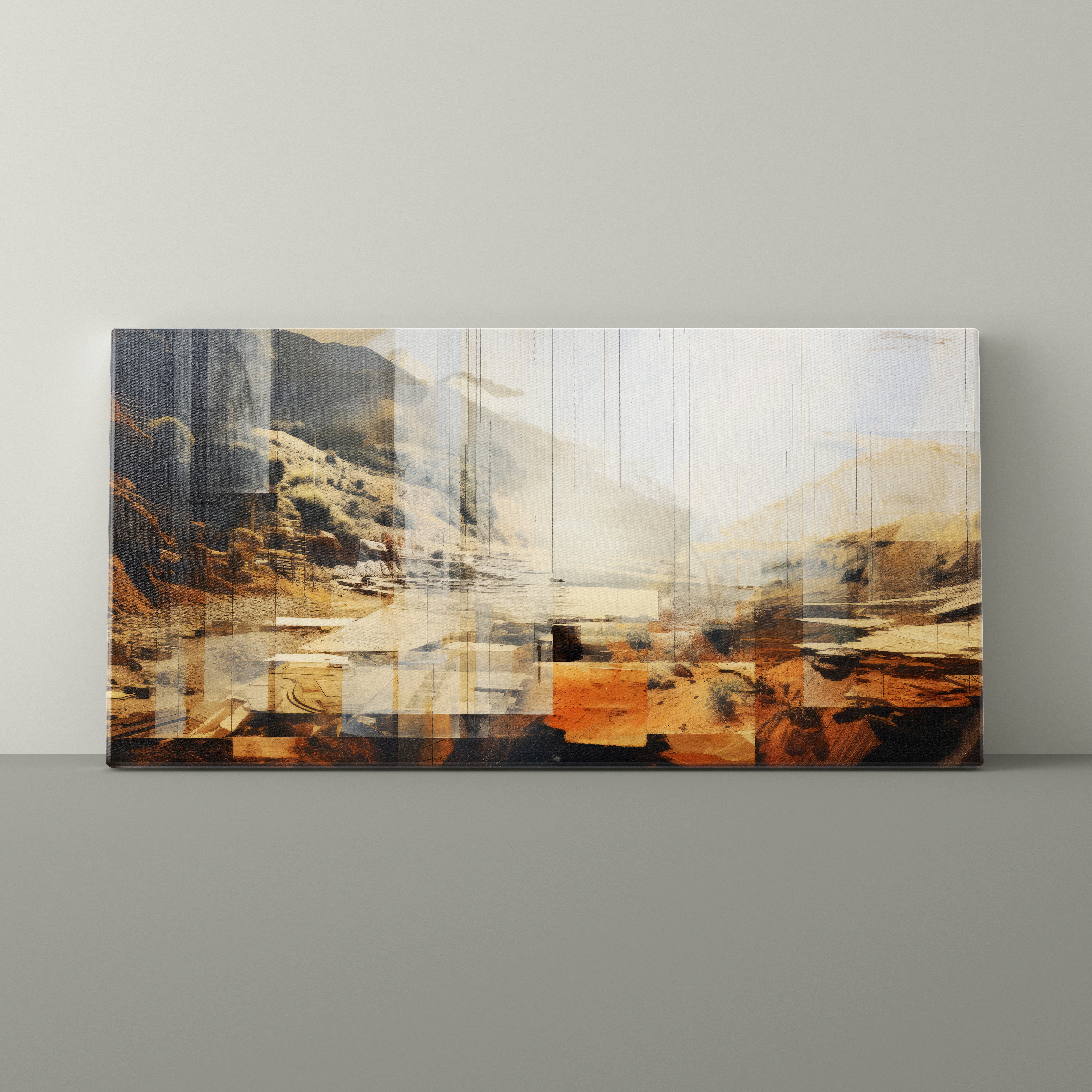 Abstract art piece on a gray wall