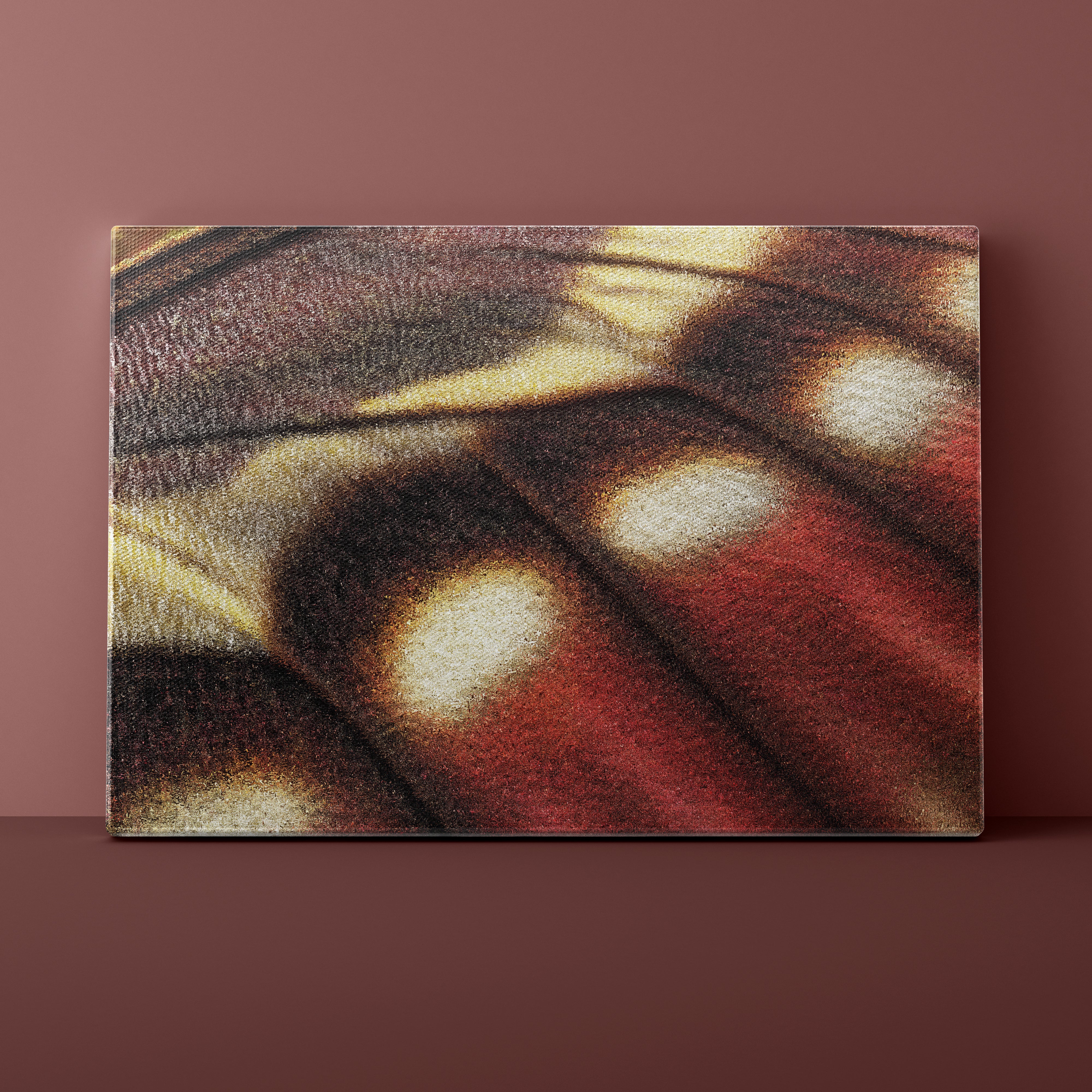 Close-up of a butterfly wing with intricate patterns on a brown background
