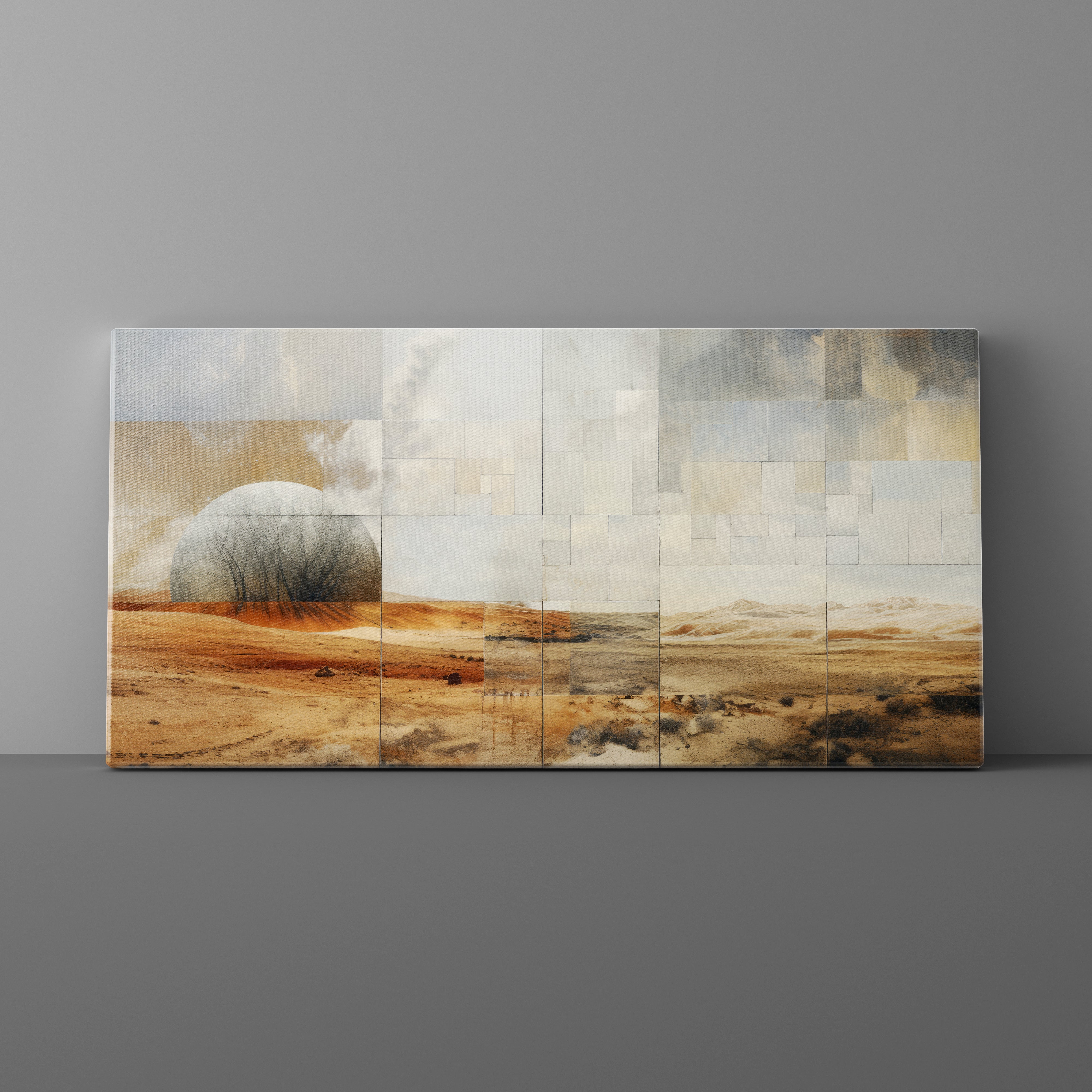 Snow‑lined mountains with tension lines and grid.