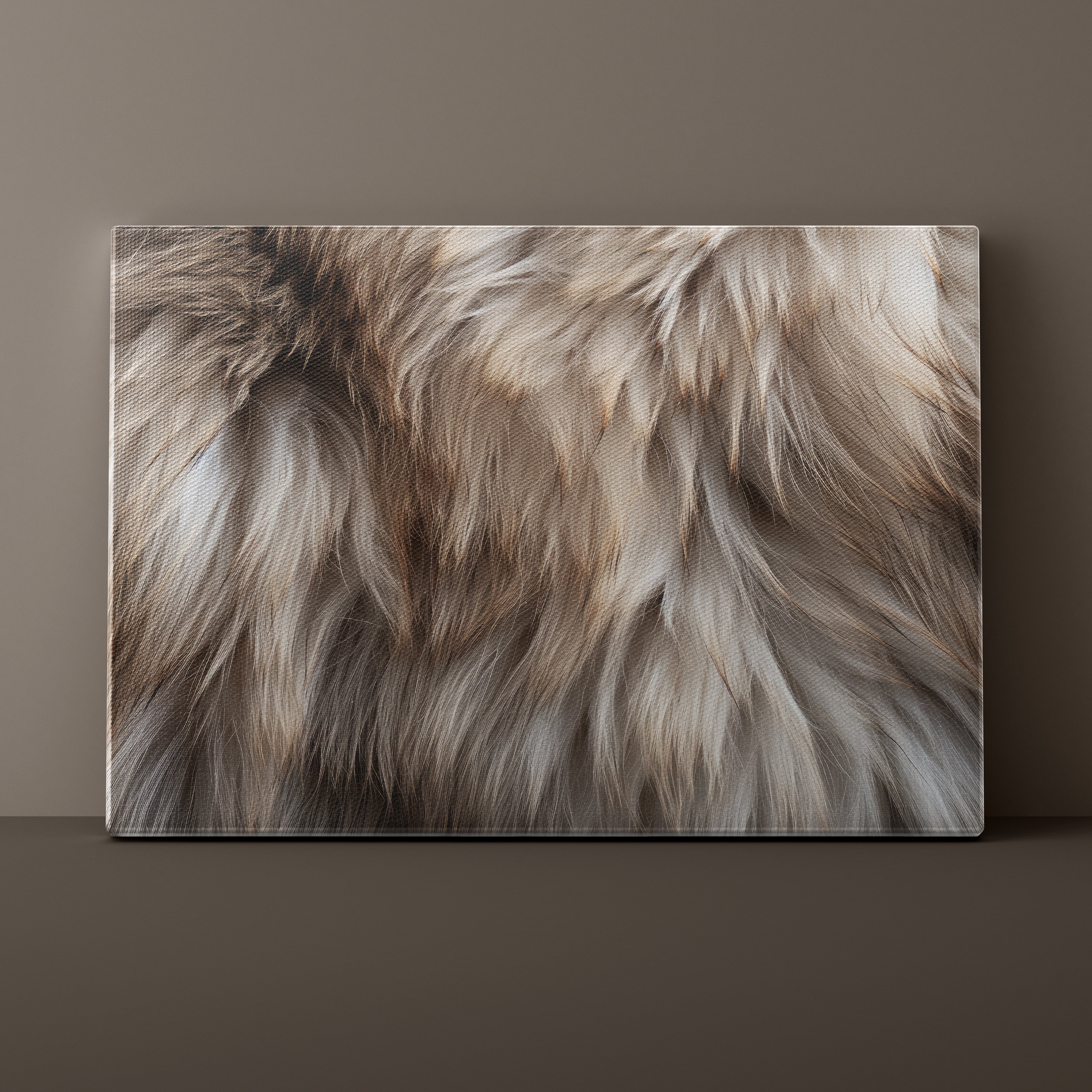 Close-up of fur texture on a brown background