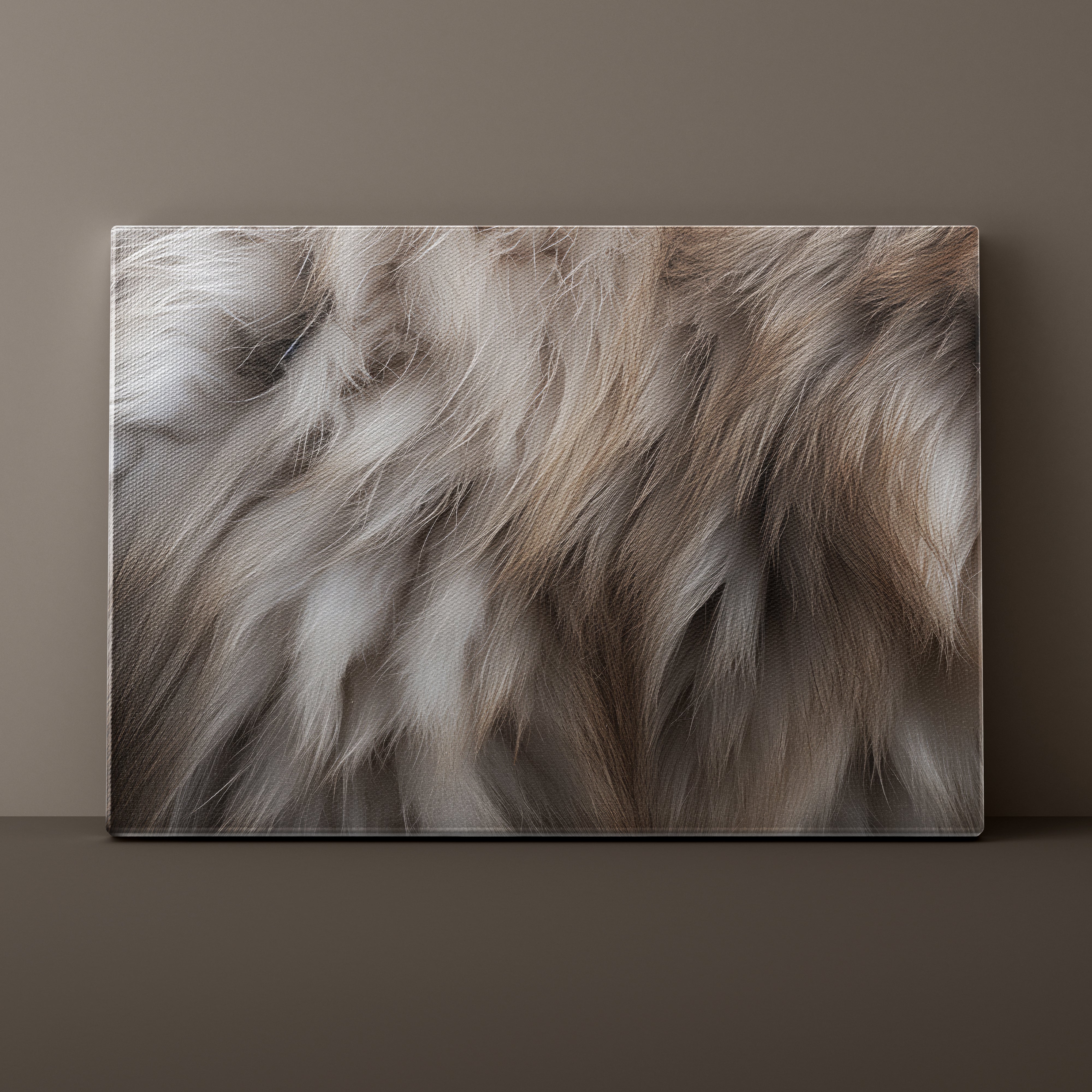 Close-up of fur texture on a brown background