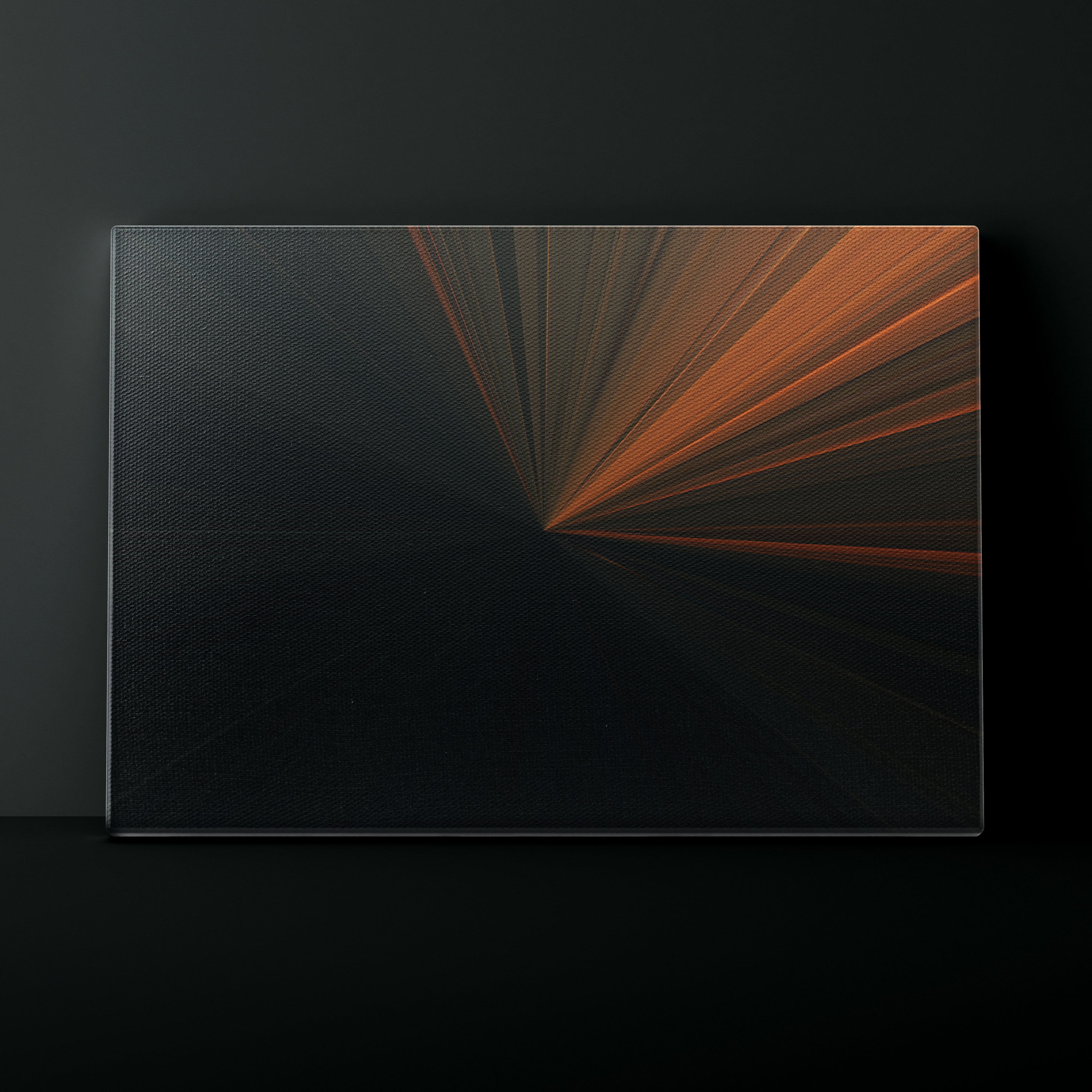 Abstract design with orange and black colors on a dark background