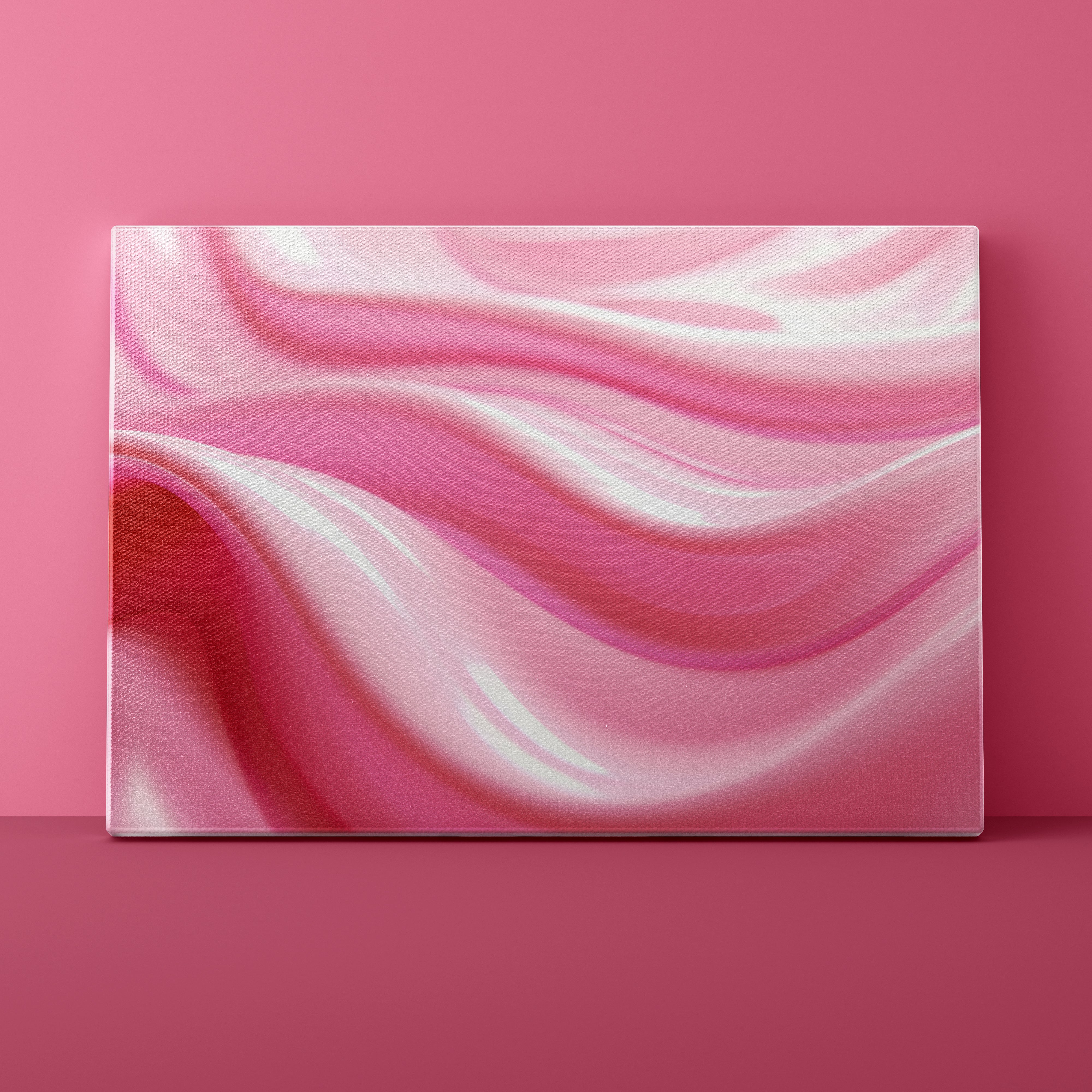 Pink and white abstract wavy pattern on a pink background