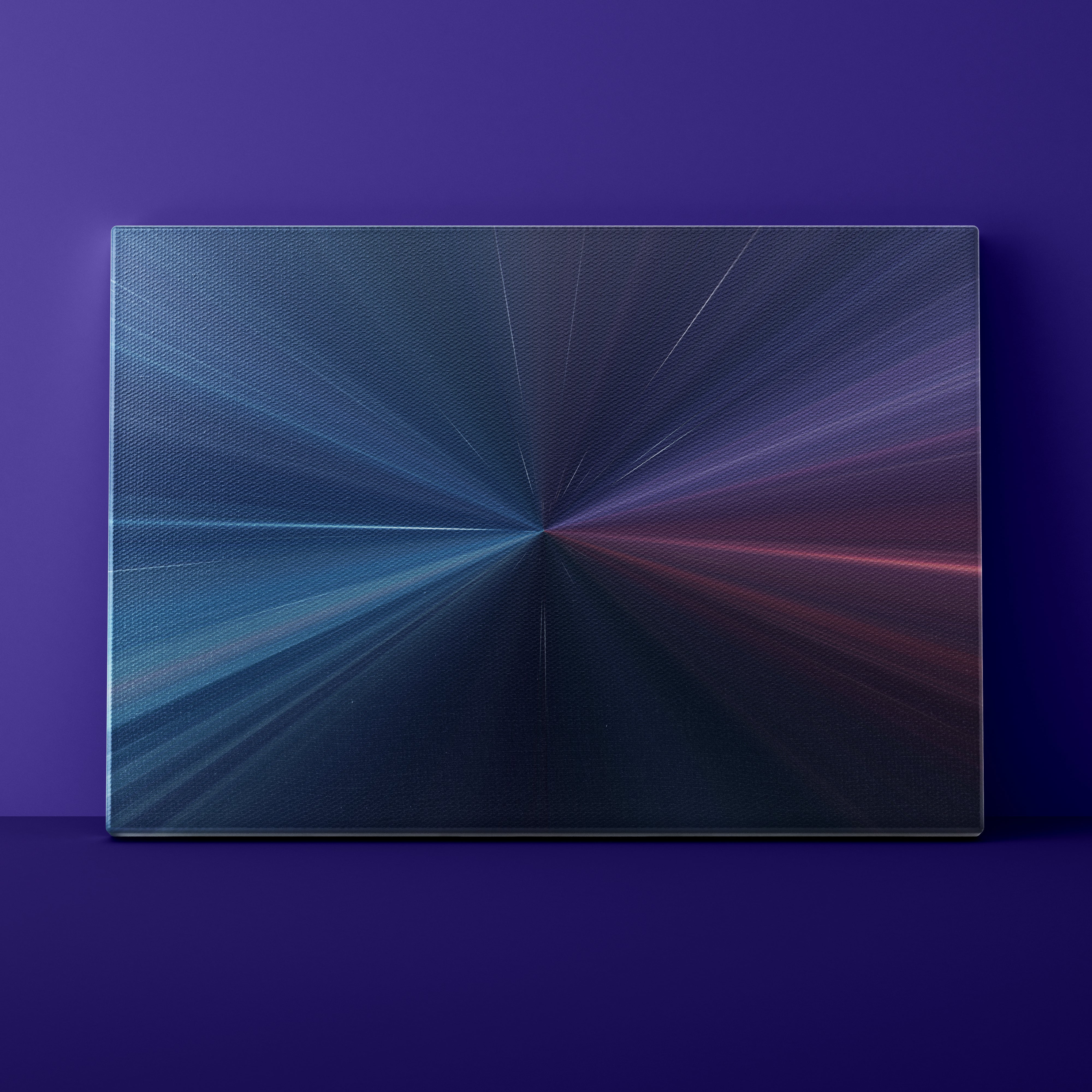 Rectangular object with blue and purple gradient on a matching purple background