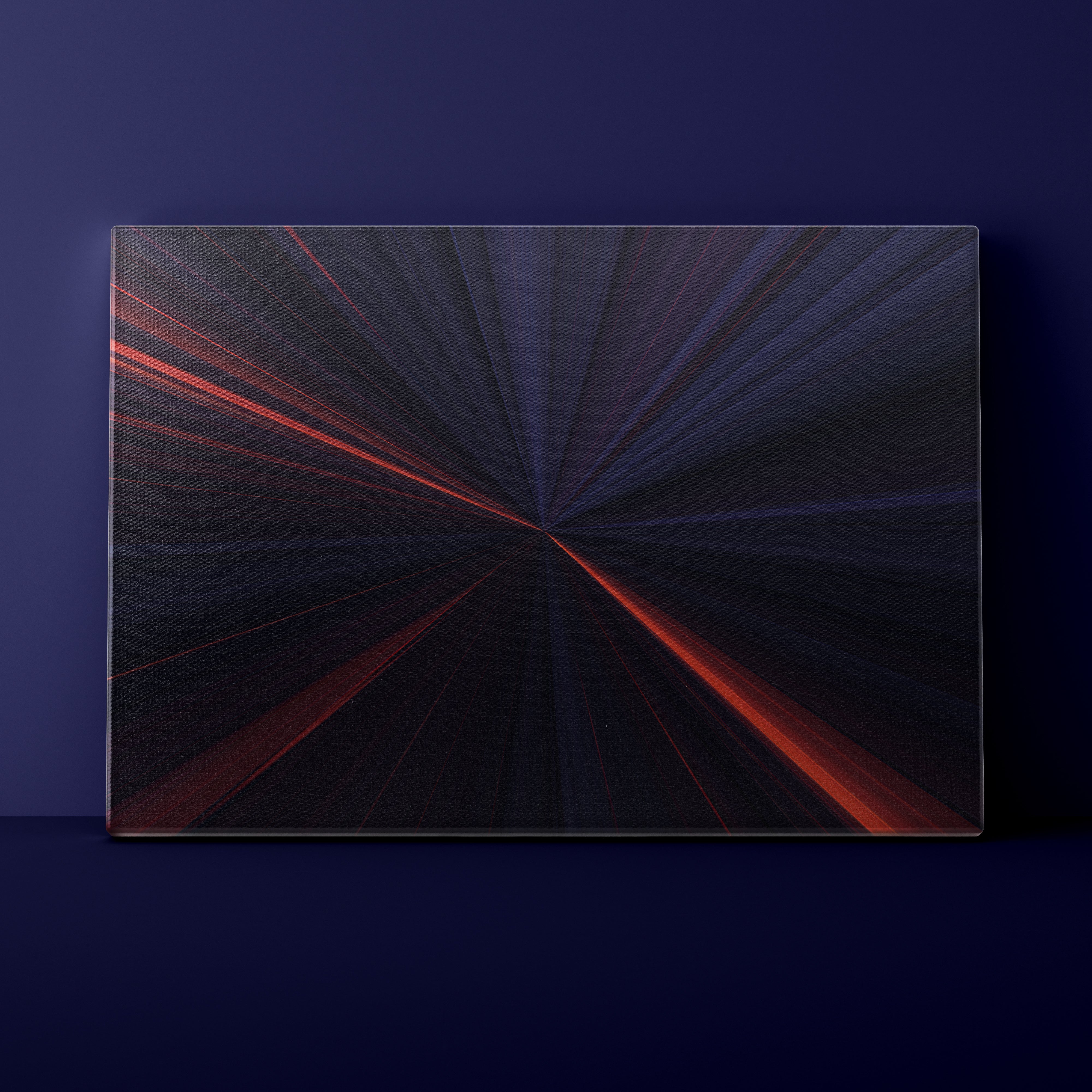 Abstract design with red and black lines on a dark background