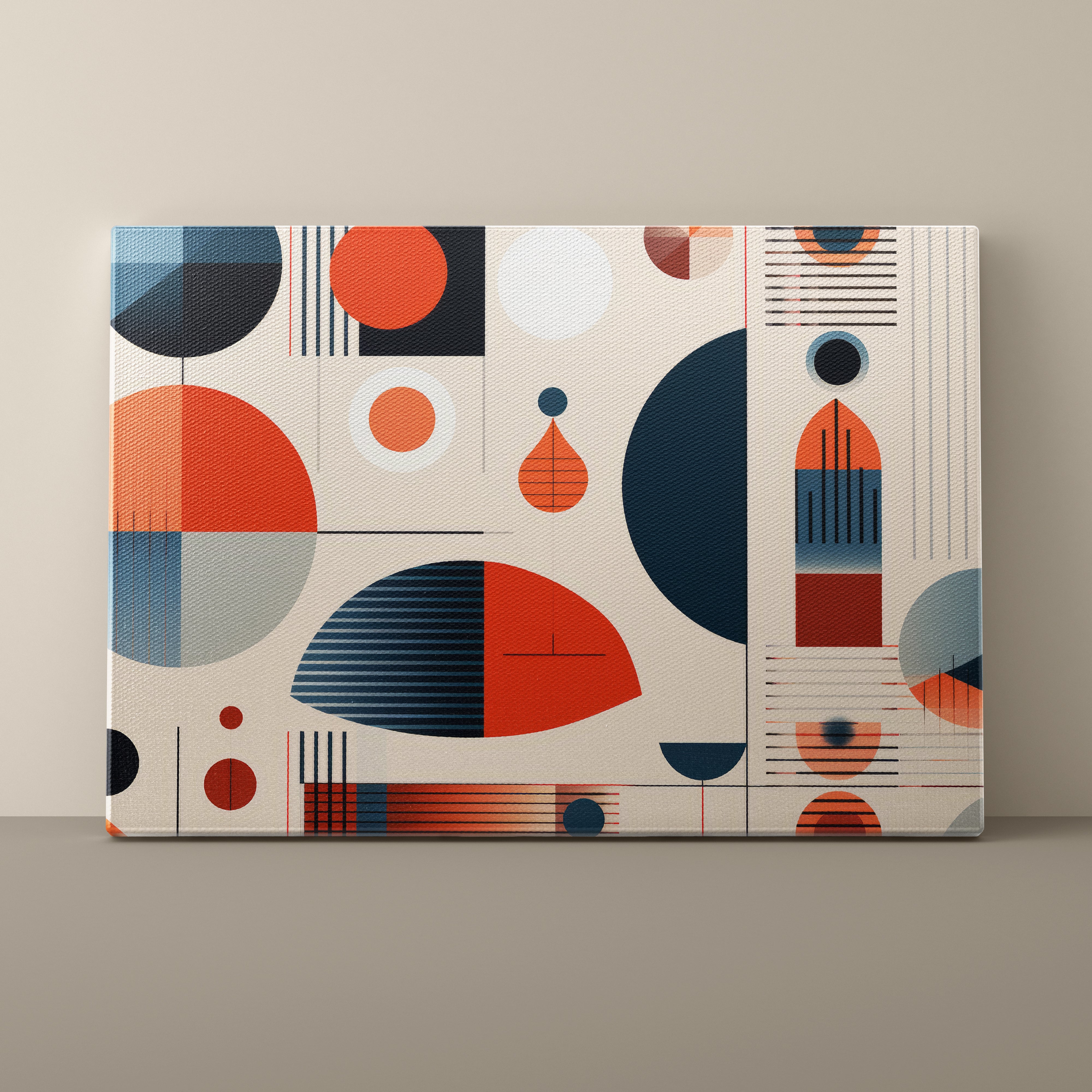 Geometric abstract design on a rectangular surface with a neutral background