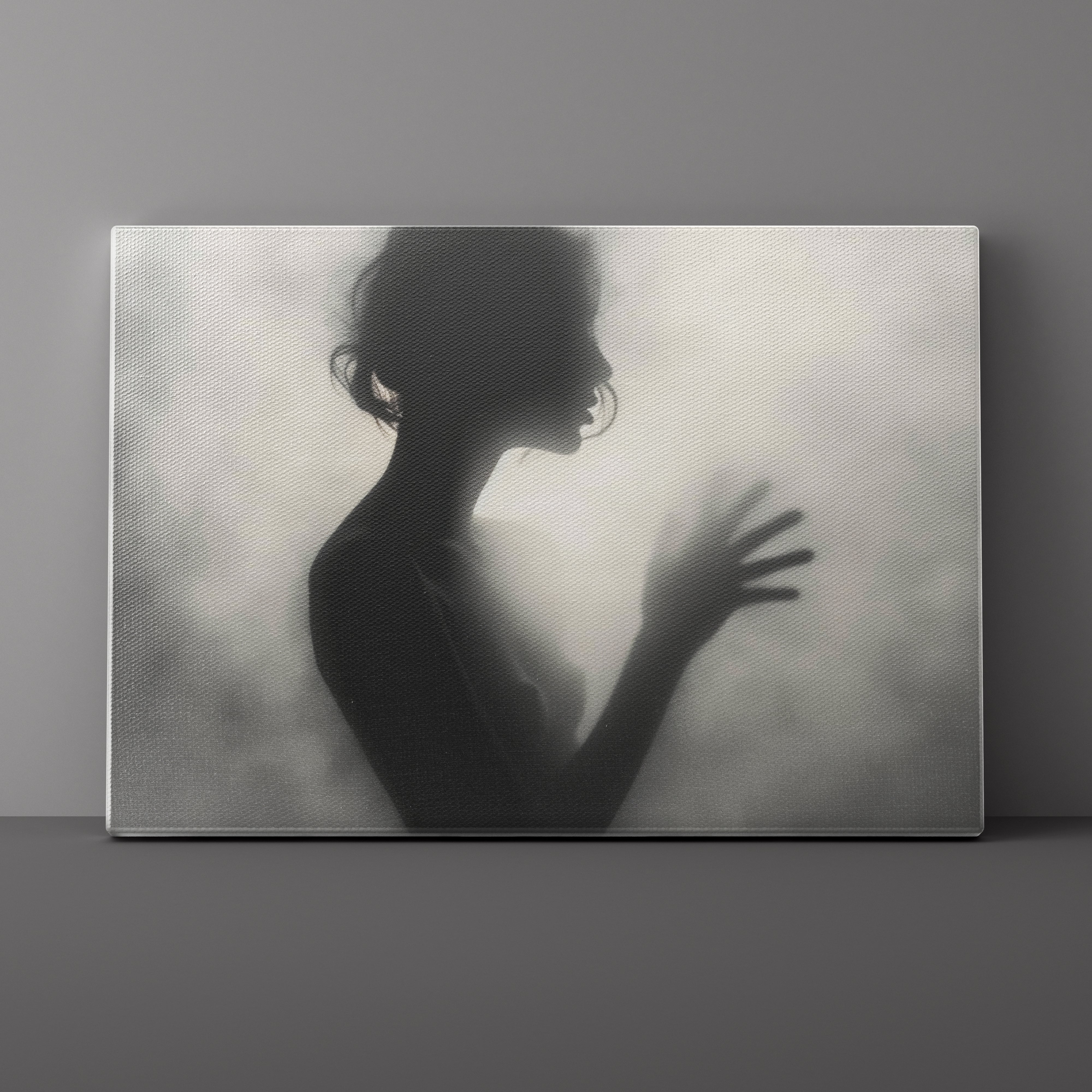 Canvas print of a silhouette against a textured background