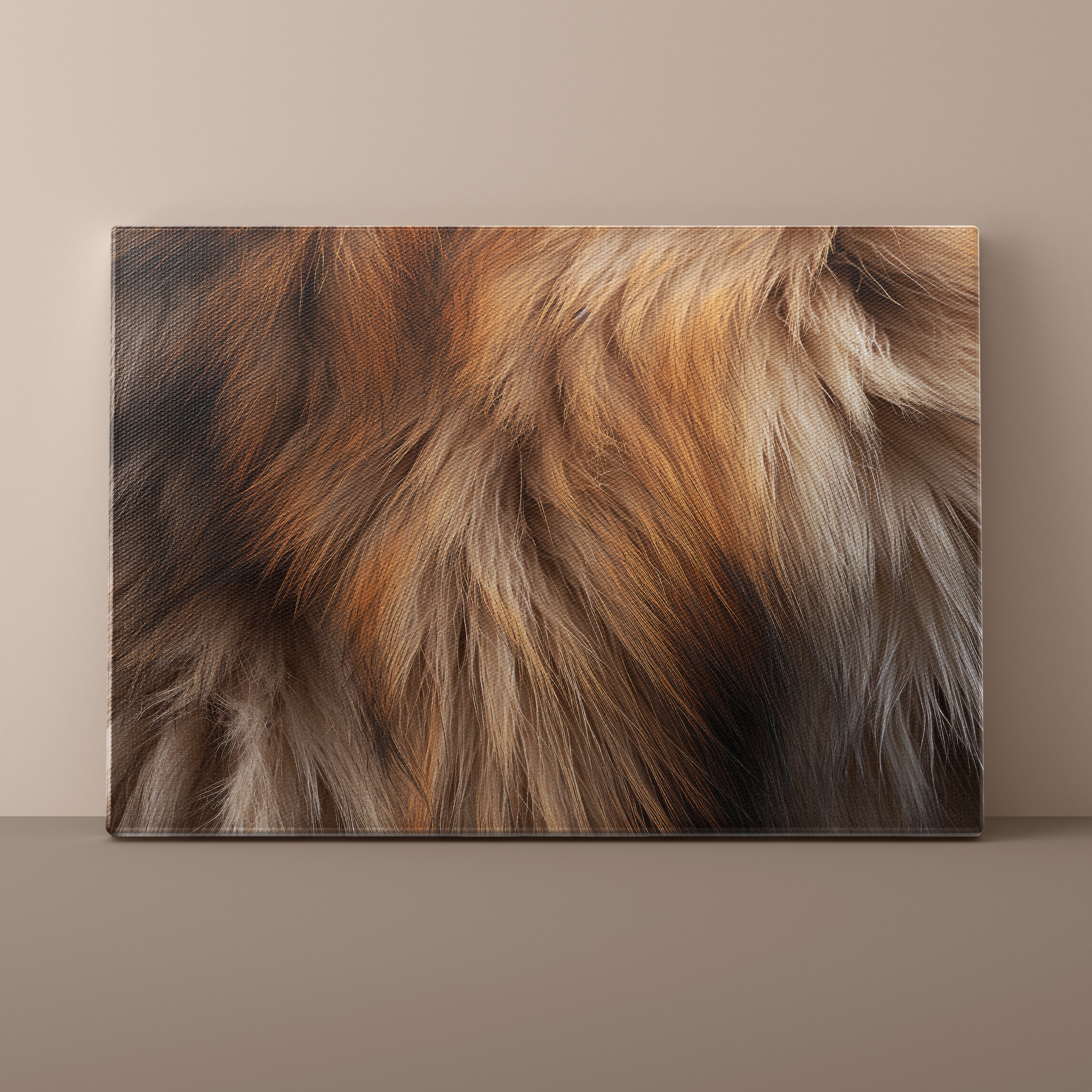 Close-up of fur texture on a beige background