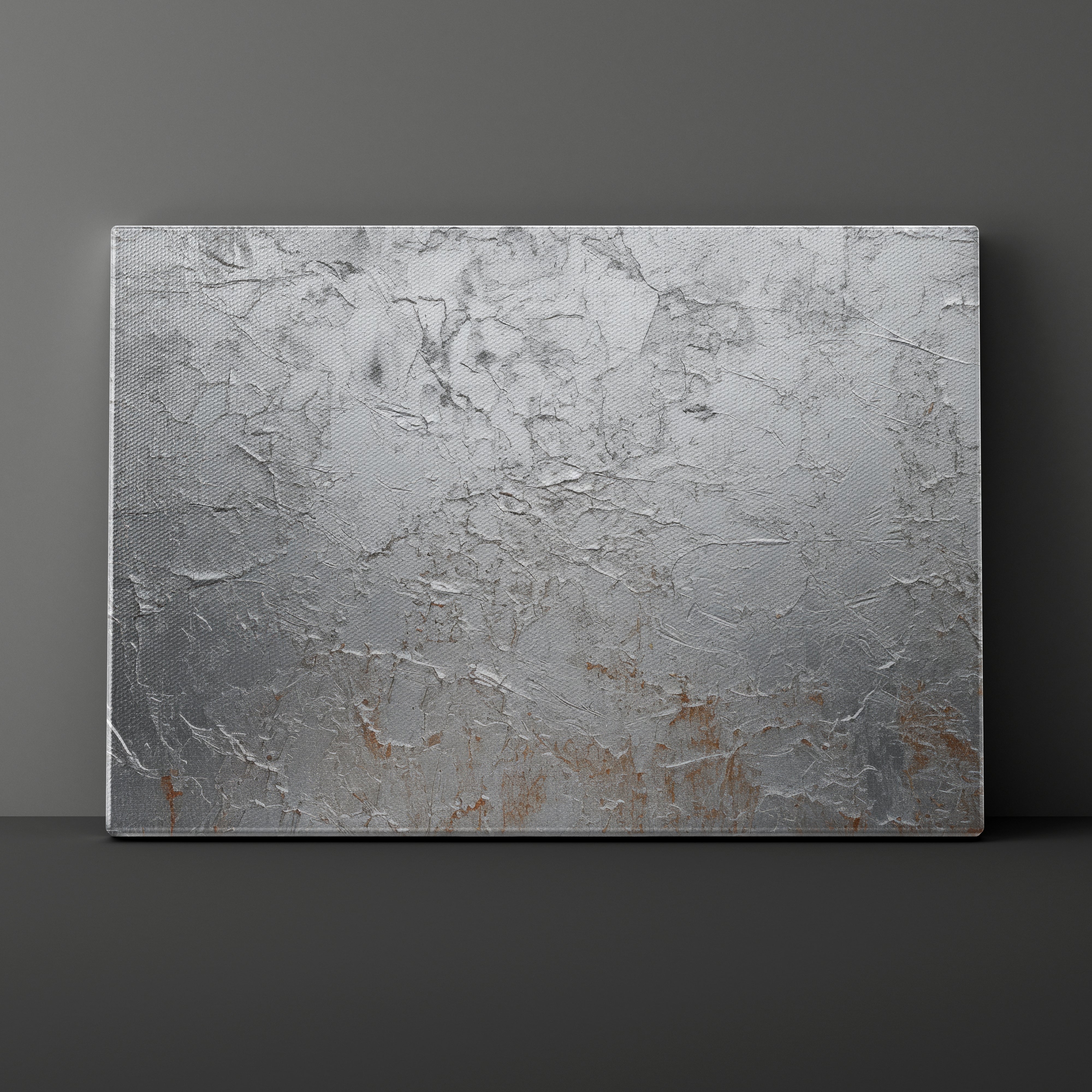 Textured gray panel against a dark background