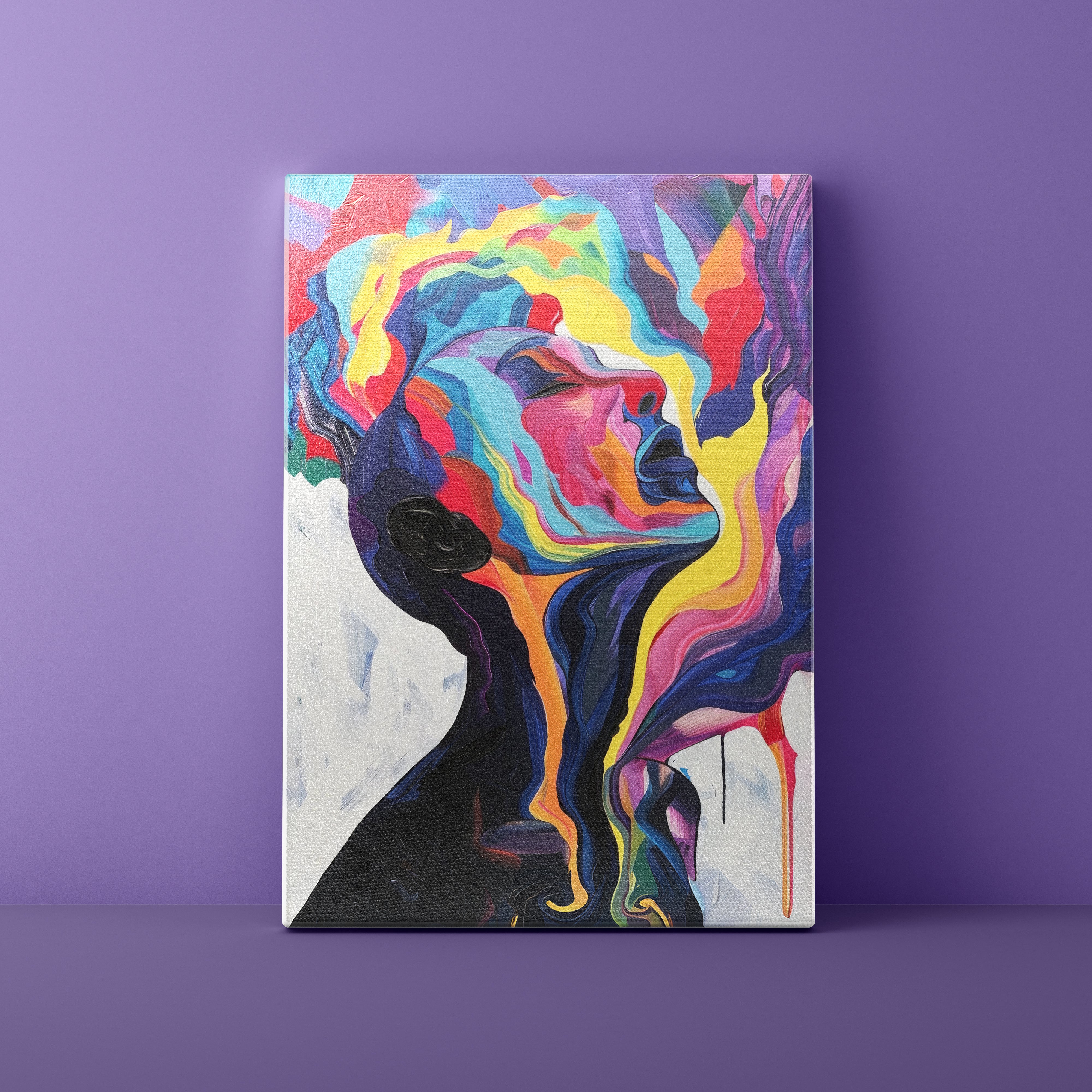 Colorful abstract art on a purple background