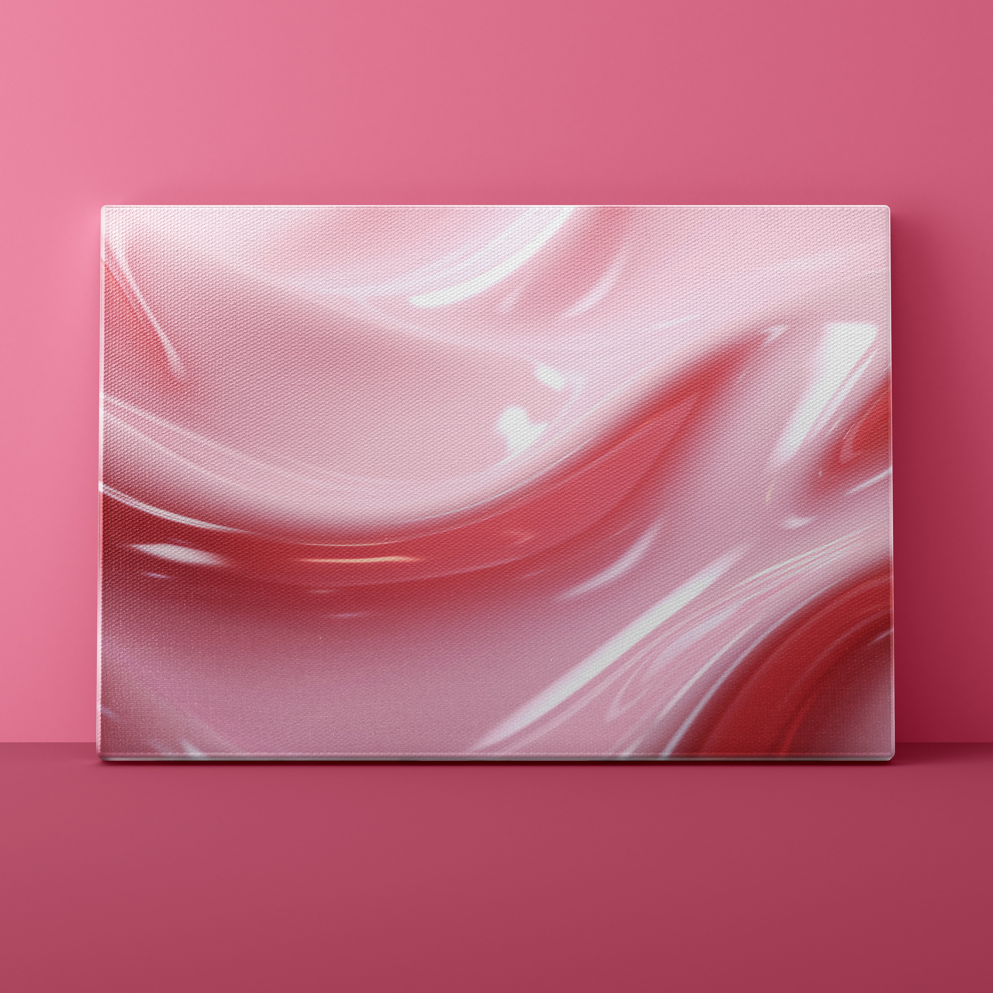 Abstract pink and white swirl painting on a pink background