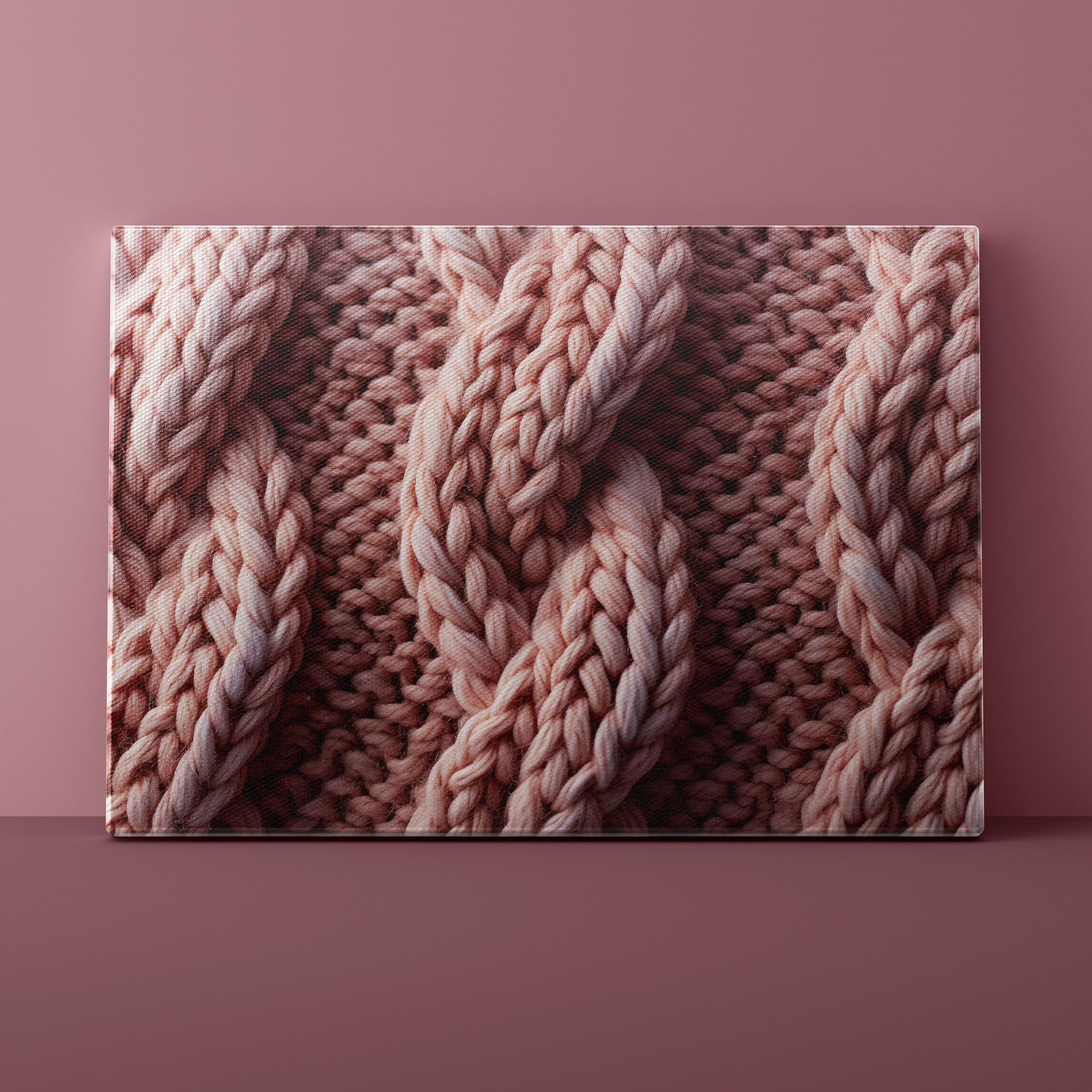 Knitted fabric with a wavy pattern on a pink background