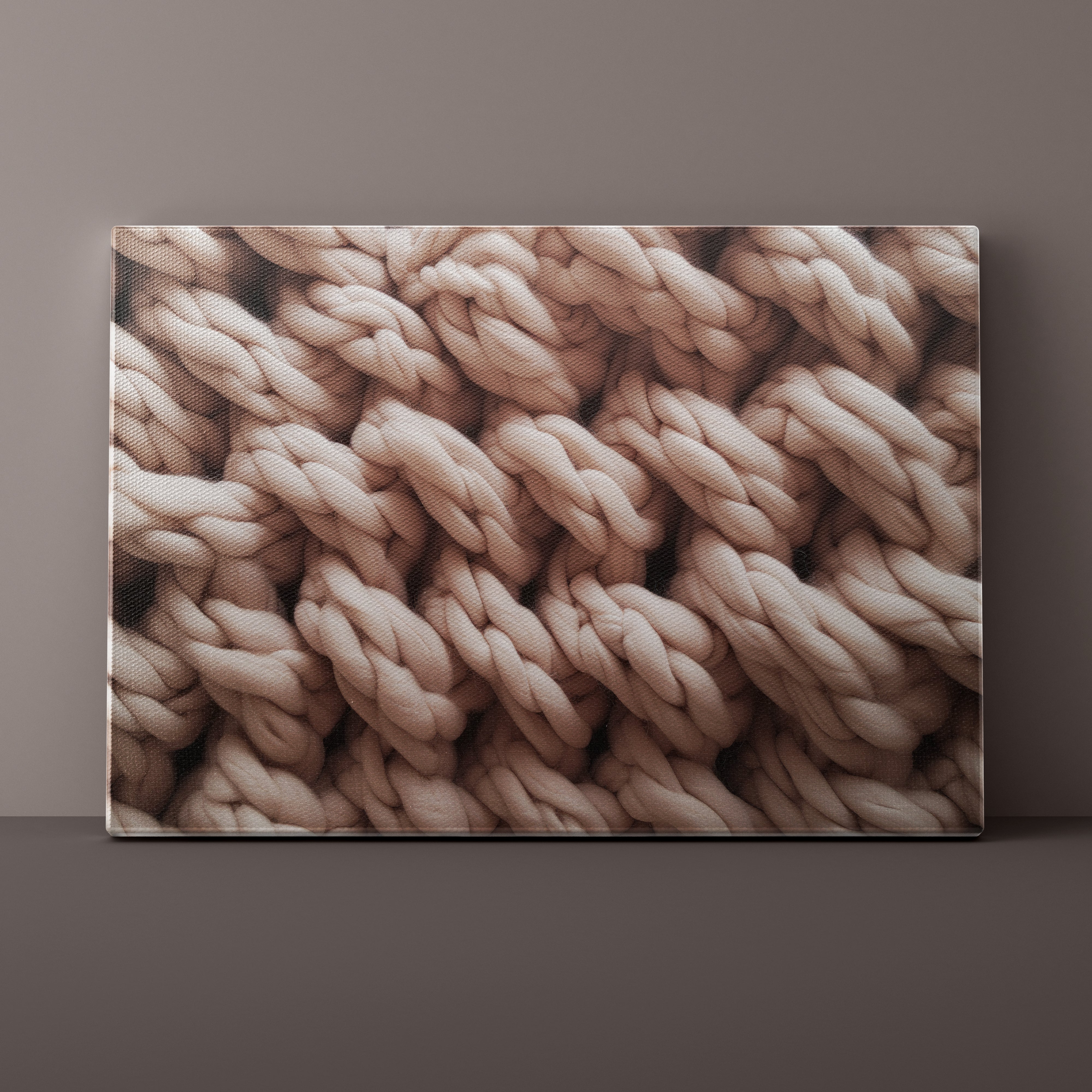 Close-up of a textured beige fabric pattern on a plain background