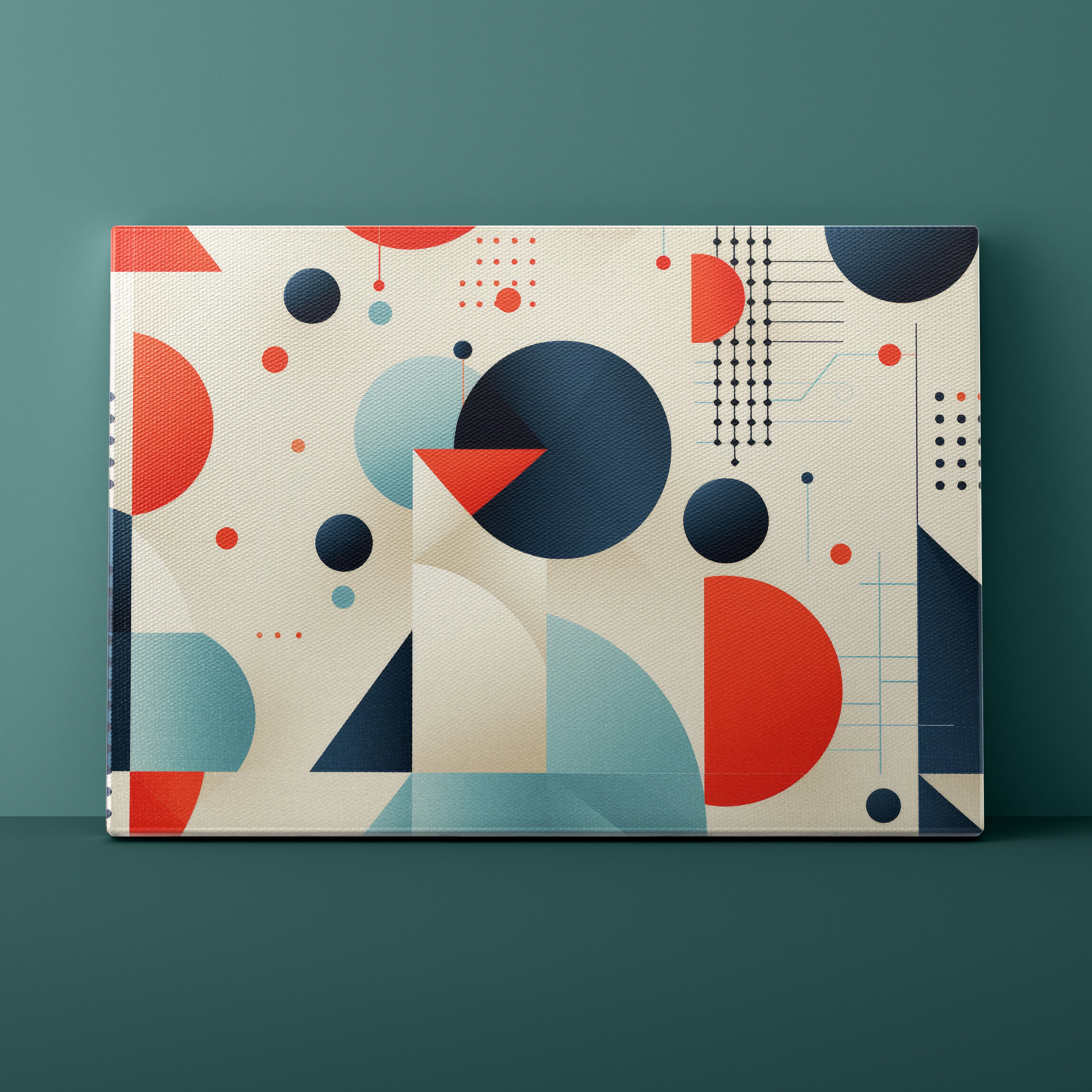 Geometric patterned notebook on a teal background