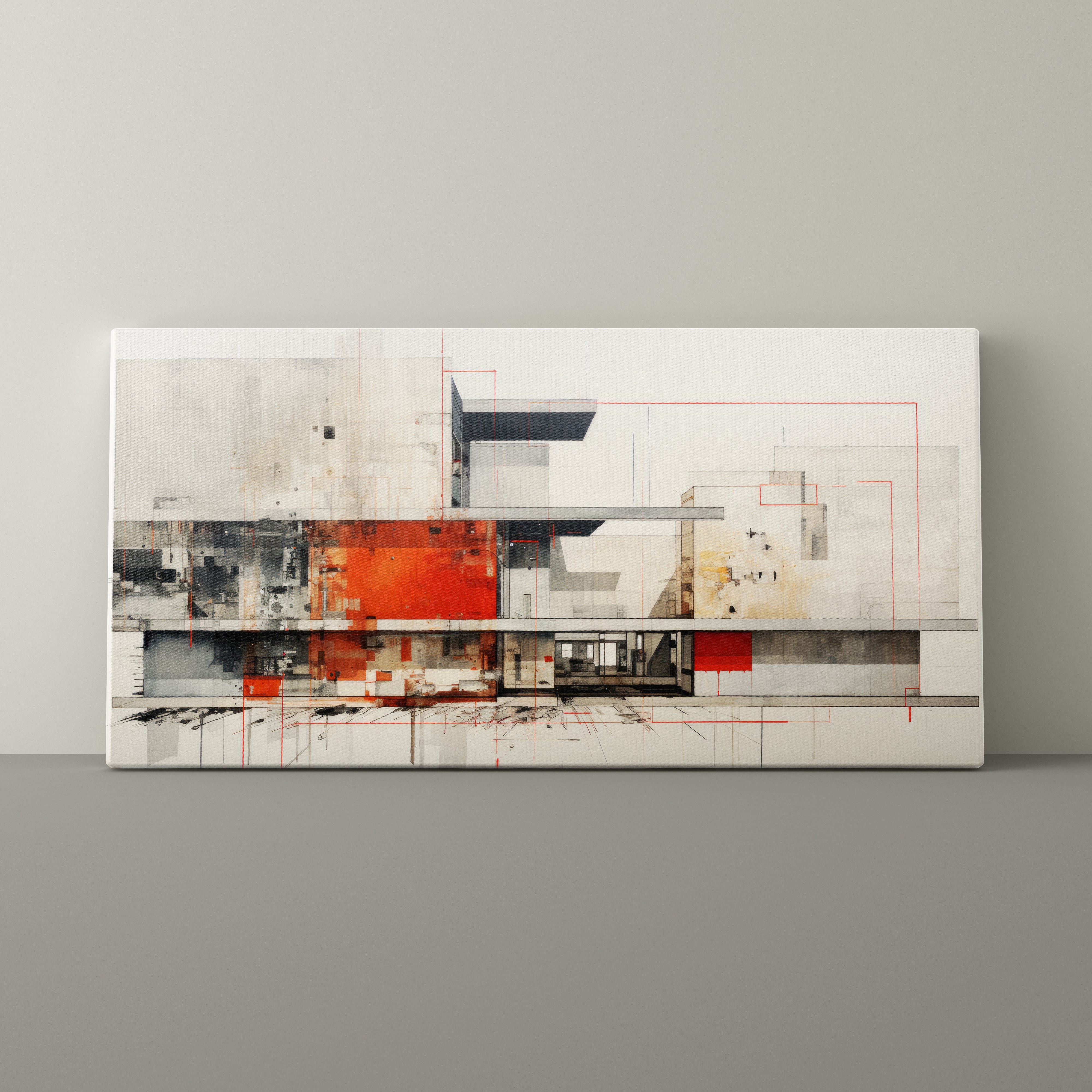 Abstract art piece on a gray wall