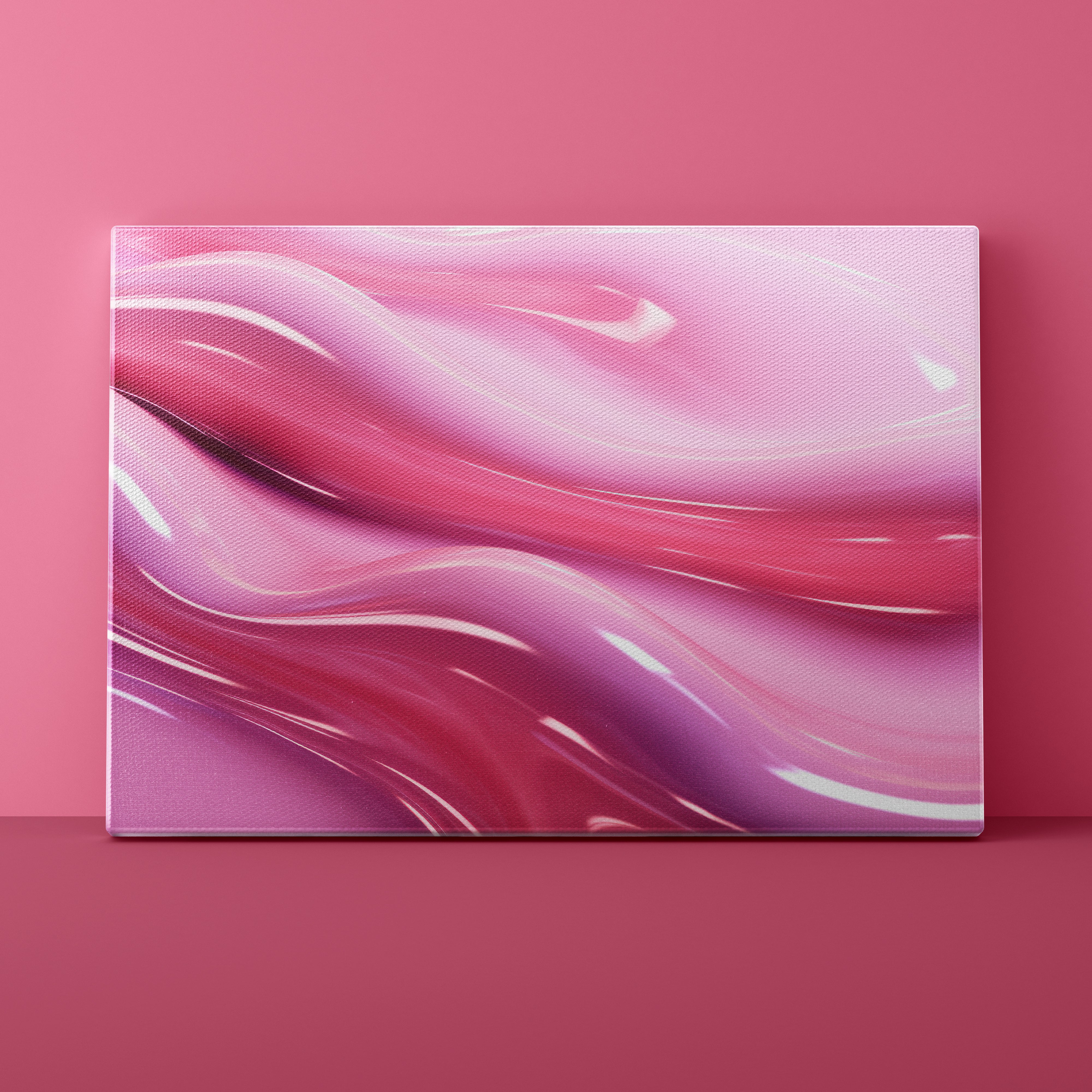 Abstract pink and purple artwork on a pink background