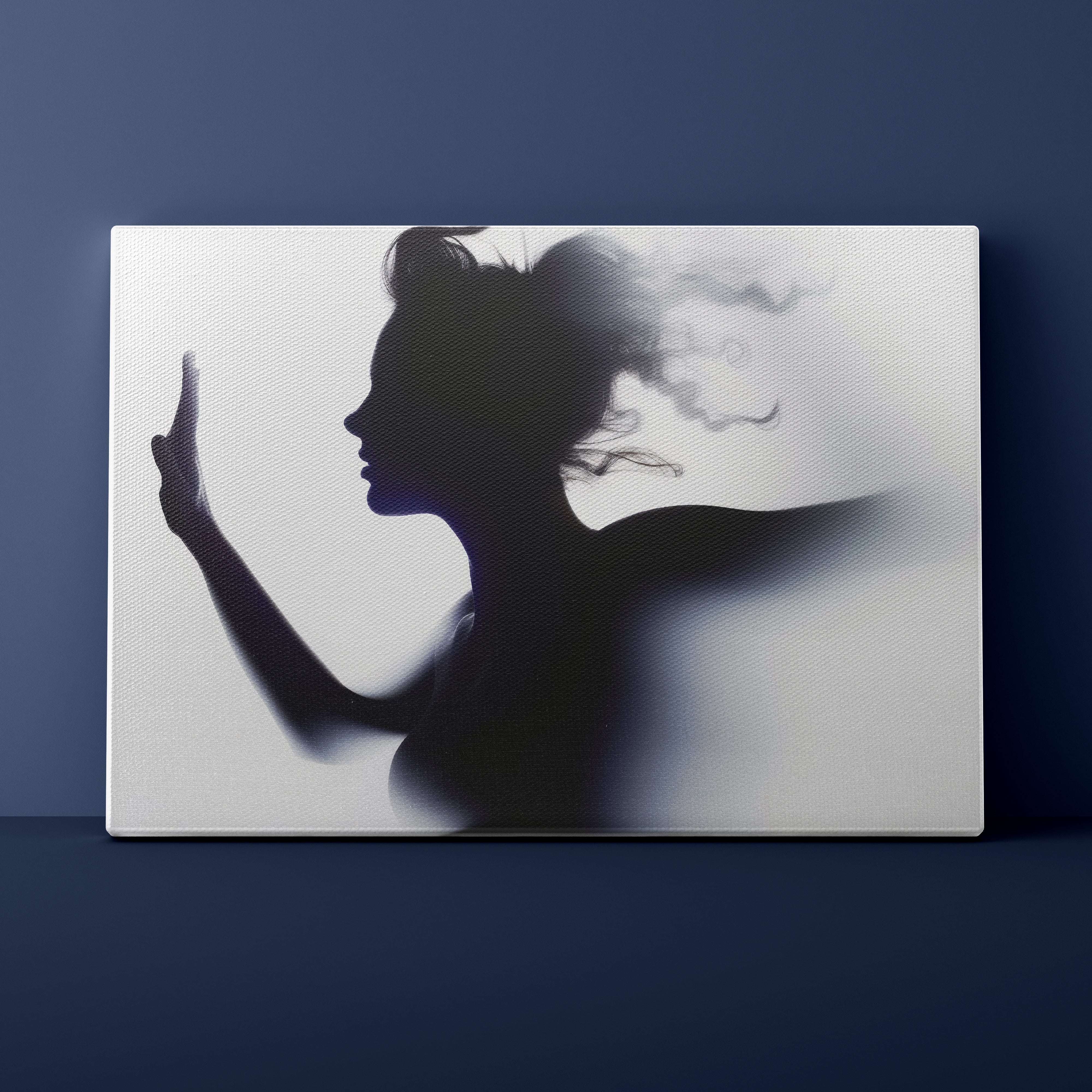 Silhouette of a person with a white background