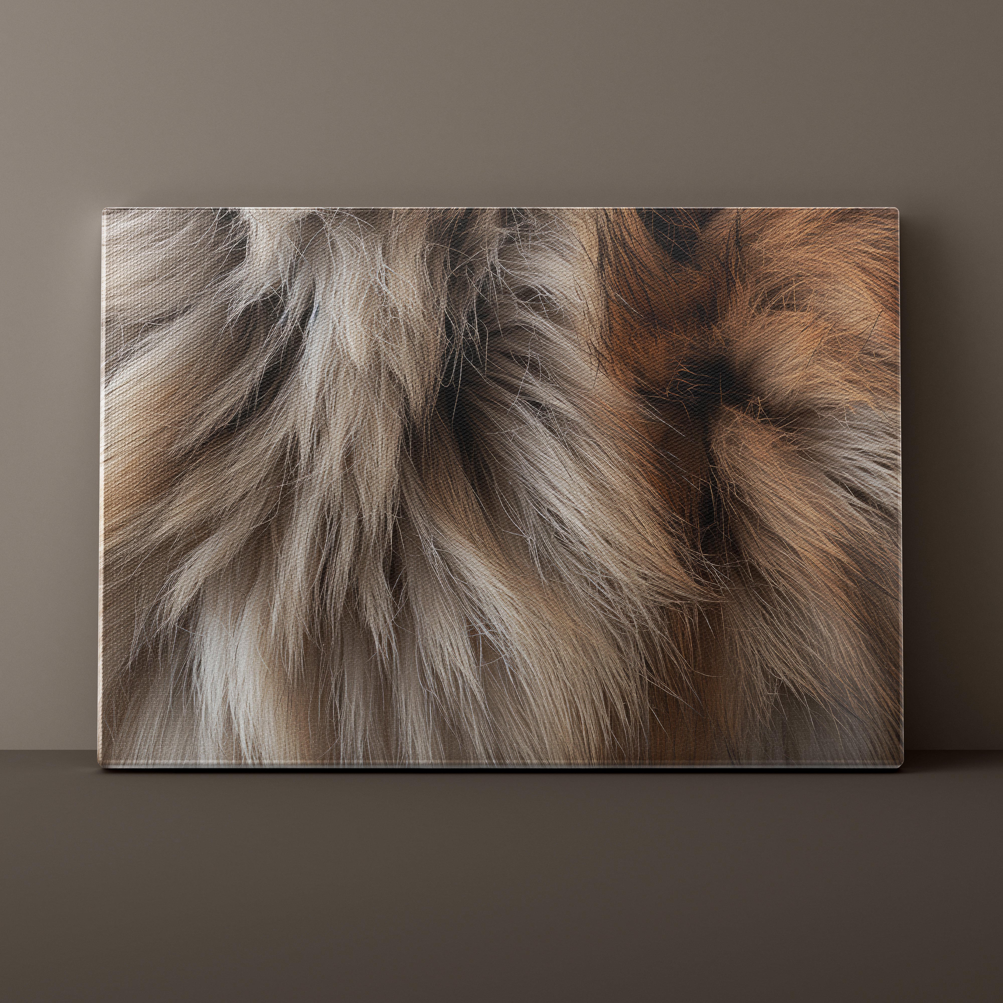 Close-up of fur texture on a brown background