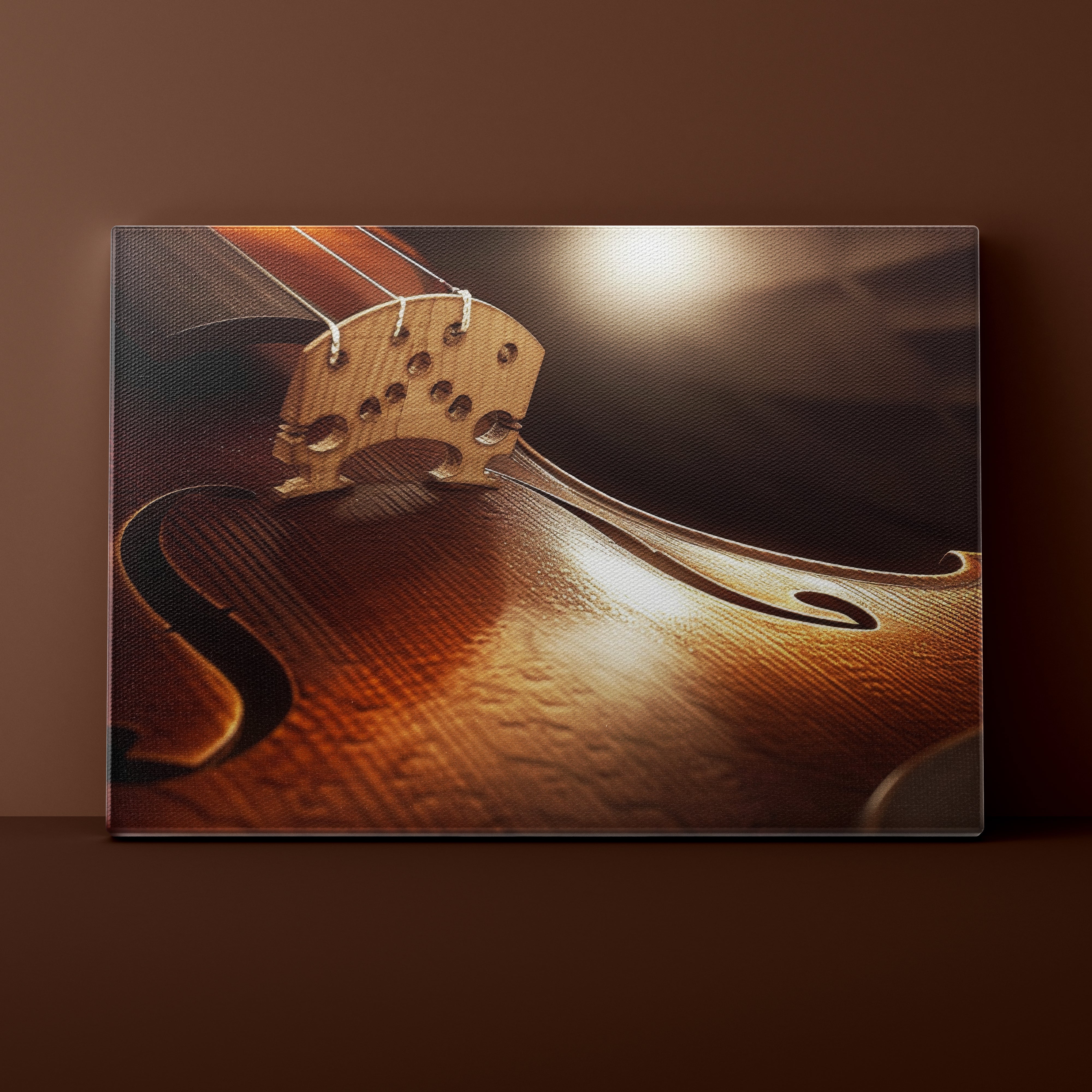 Close-up of a violin's f-hole on a dark background